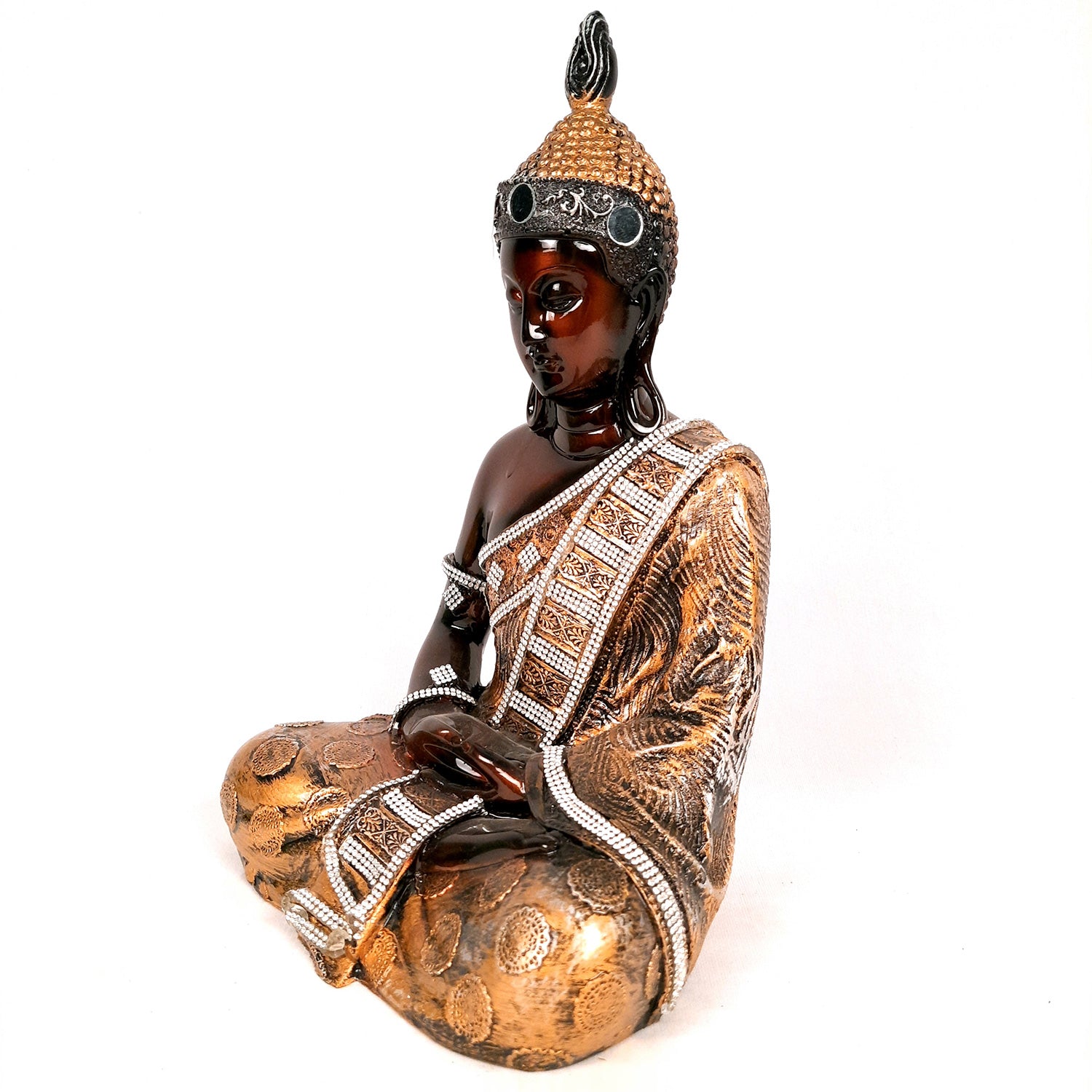 Buddha Statue | Lord Gautam Buddha in Meditation Showpiece - For Living room, Home, Table, Shelf, Office Decor & Gift - 12 Inch - Apkamart