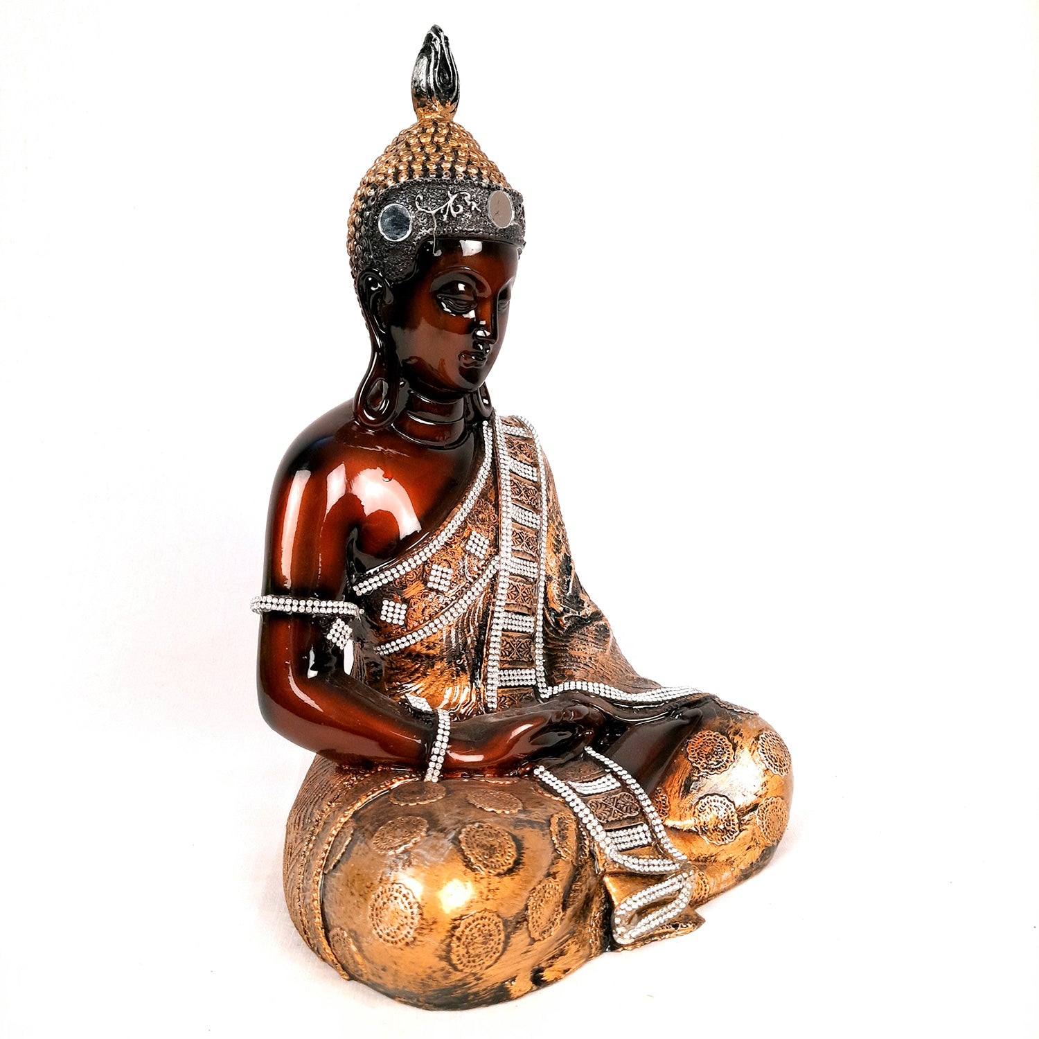 Buddha Statue | Lord Gautam Buddha in Meditation Showpiece - For Living room, Home, Table, Shelf, Office Decor & Gift - 12 Inch - Apkamart