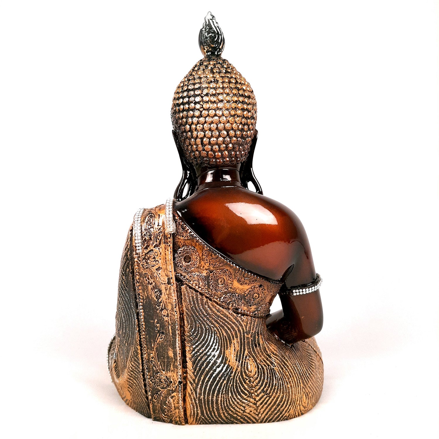 Buddha Statue | Lord Gautam Buddha in Meditation Showpiece - For Living room, Home, Table, Shelf, Office Decor & Gift - 12 Inch - Apkamart
