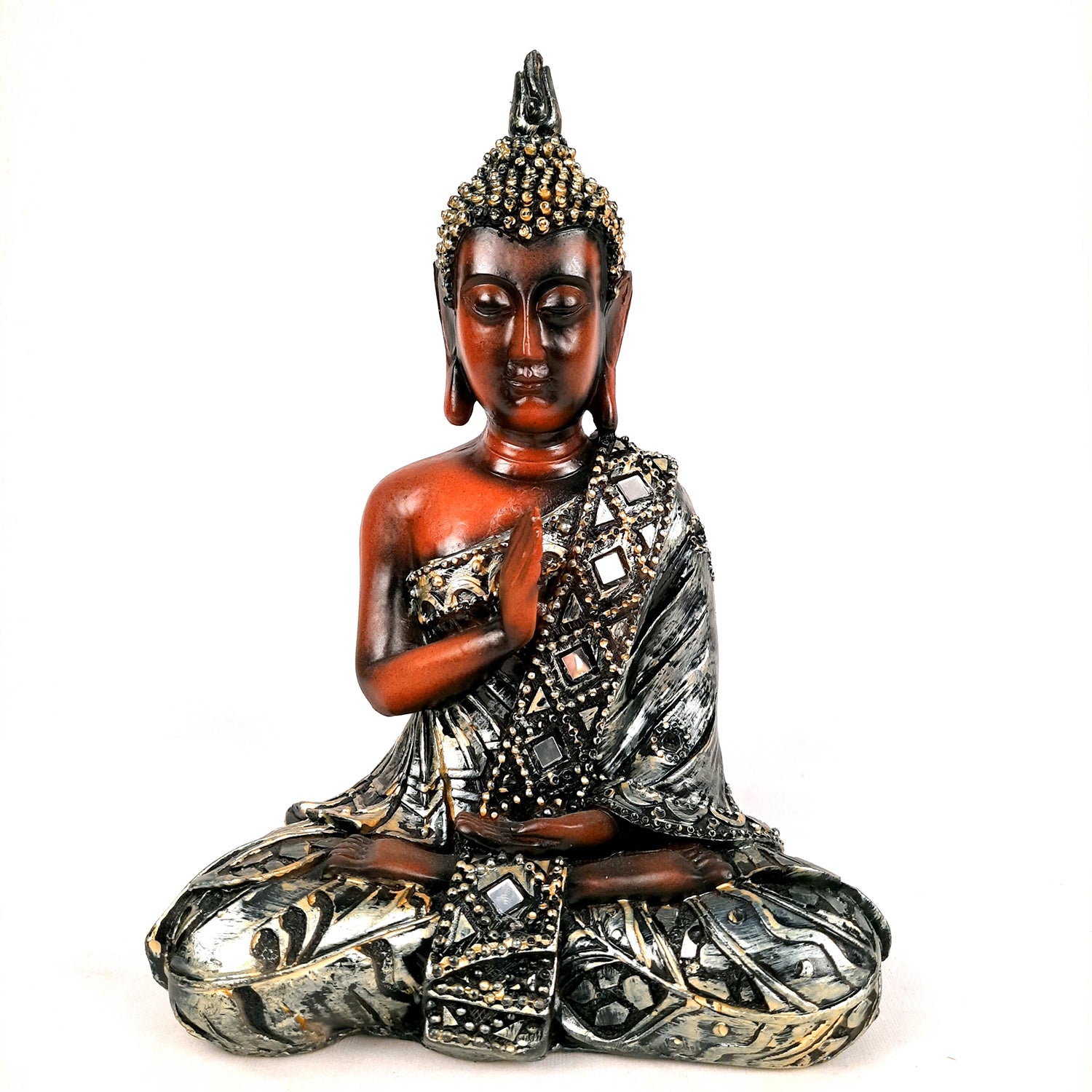 Buddha Statue | Lord Gautam Buddha in Meditation Showpiece - For Living Room, Home, Table, Shelf, Office Decor & Gift - 11 Inch - Apkamart