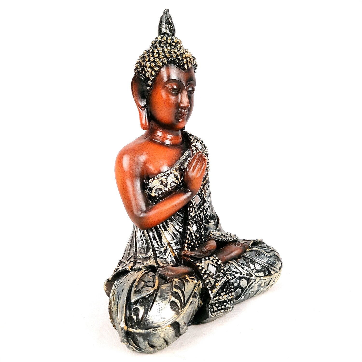 Buddha Statue | Lord Gautam Buddha in Meditation Showpiece - For Living Room, Home, Table, Shelf, Office Decor & Gift - 11 Inch - Apkamart