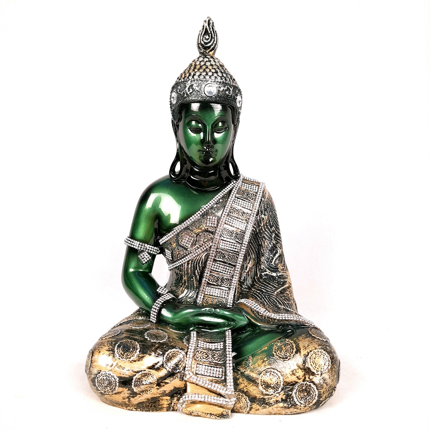 Buddha Statue | Lord Gautam Buddha in Meditation Showpiece - For Living room, Home, Table, Shelf, Office Decor & Gift - 12 Inch - Apkamart