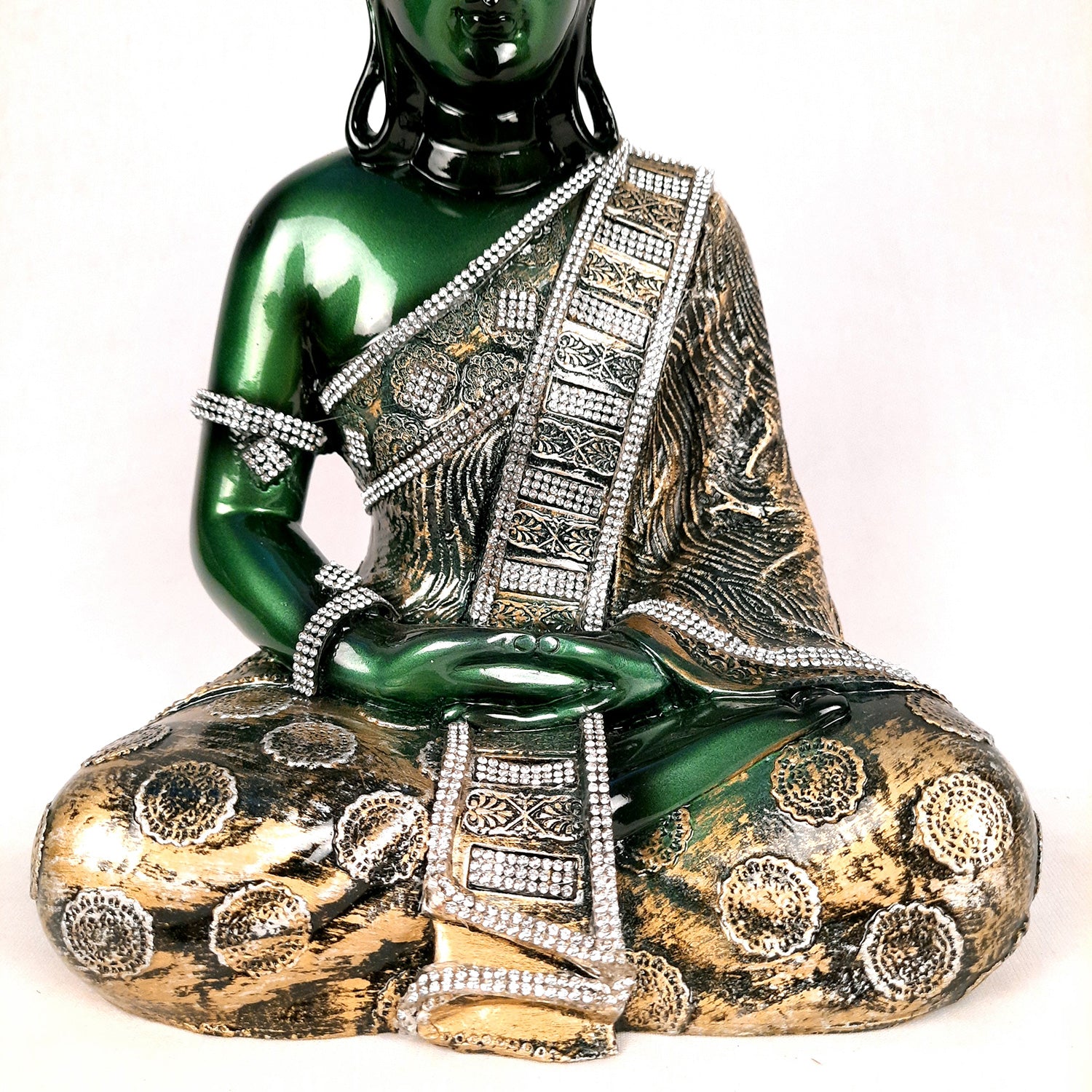 Buddha Statue | Lord Gautam Buddha in Meditation Showpiece - For Living room, Home, Table, Shelf, Office Decor & Gift - 12 Inch - Apkamart