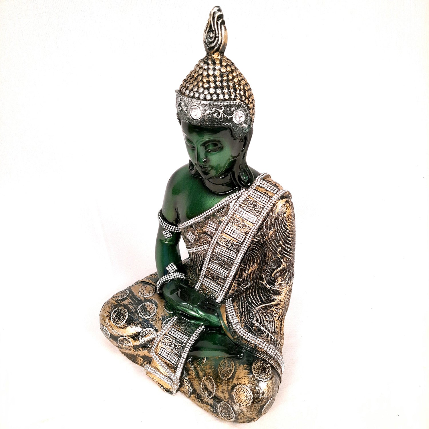 Buddha Statue | Lord Gautam Buddha in Meditation Showpiece - For Living room, Home, Table, Shelf, Office Decor & Gift - 12 Inch - Apkamart