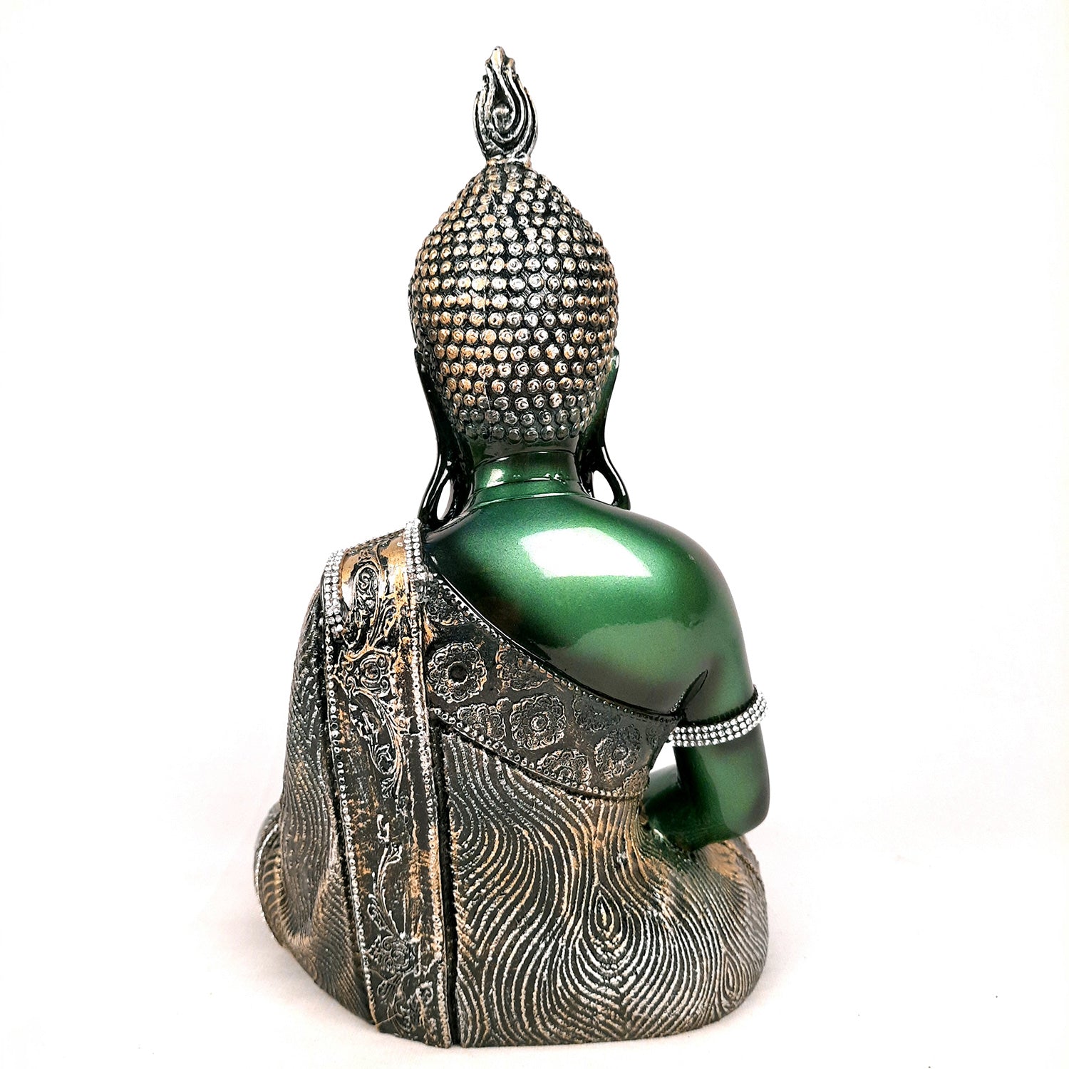 Buddha Statue | Lord Gautam Buddha in Meditation Showpiece - For Living room, Home, Table, Shelf, Office Decor & Gift - 12 Inch - Apkamart
