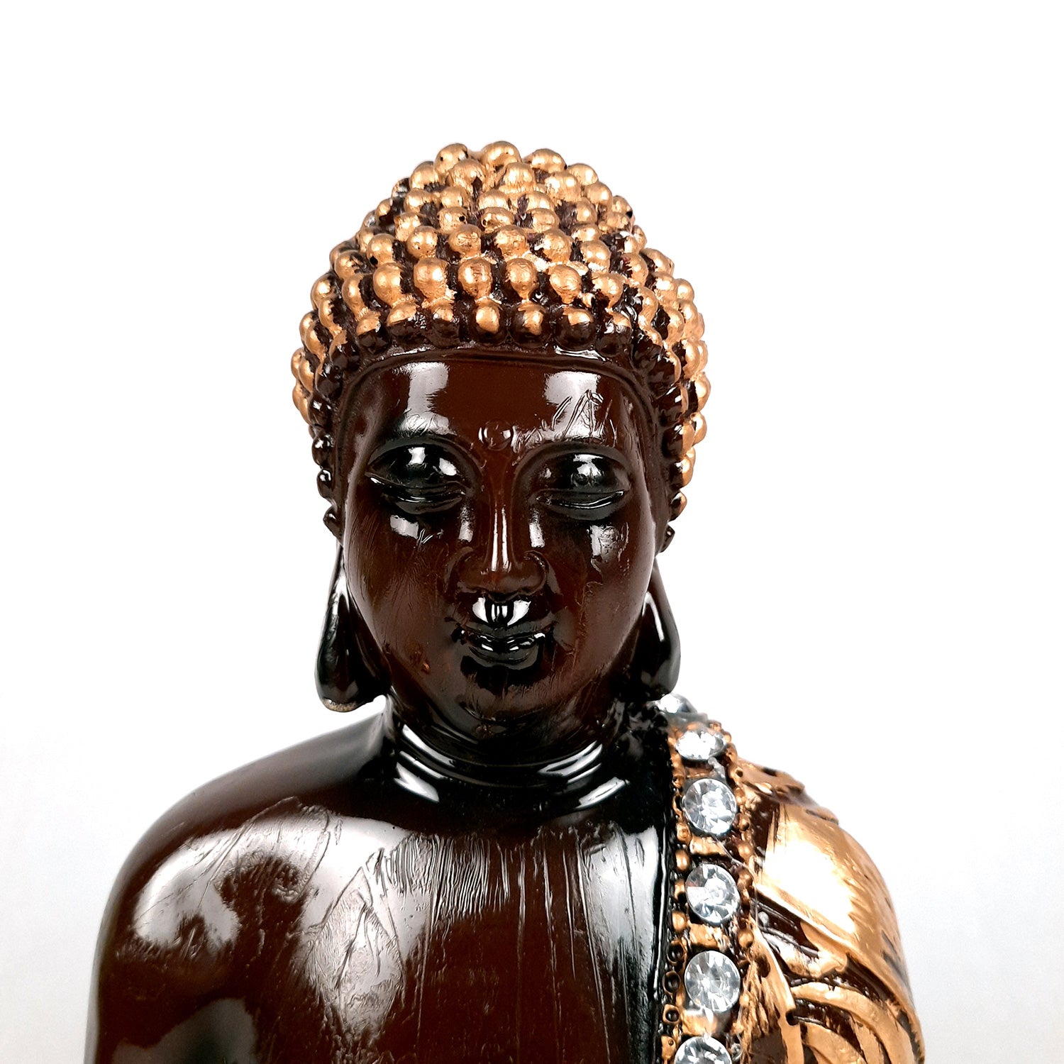 Buddha Statue with | Lord Gautam Buddha Showpiece in Meditation Pose - For Living room, Home, Table, Office Decor & Gift - 11 Inch - Apkamart