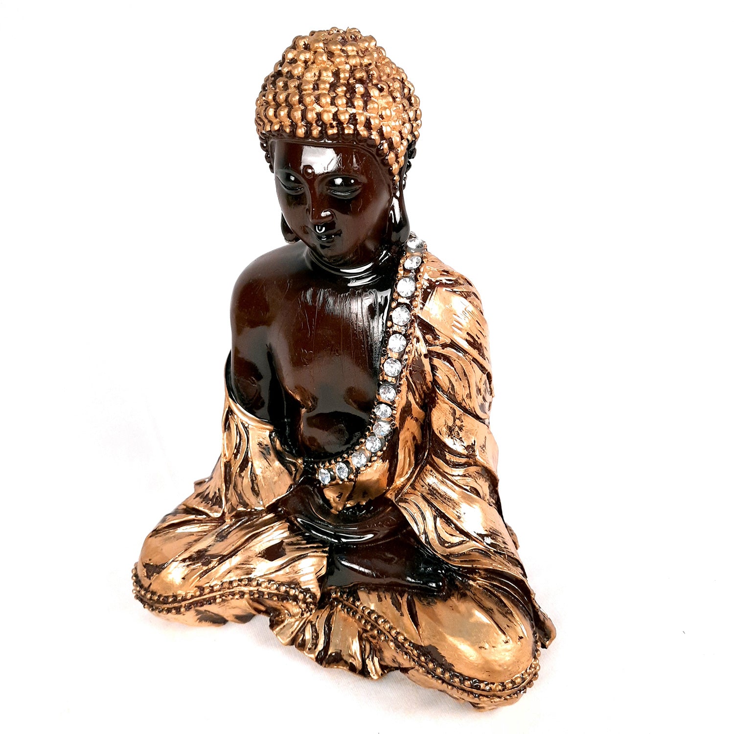 Buddha Statue with | Lord Gautam Buddha Showpiece in Meditation Pose - For Living room, Home, Table, Office Decor & Gift - 11 Inch - Apkamart