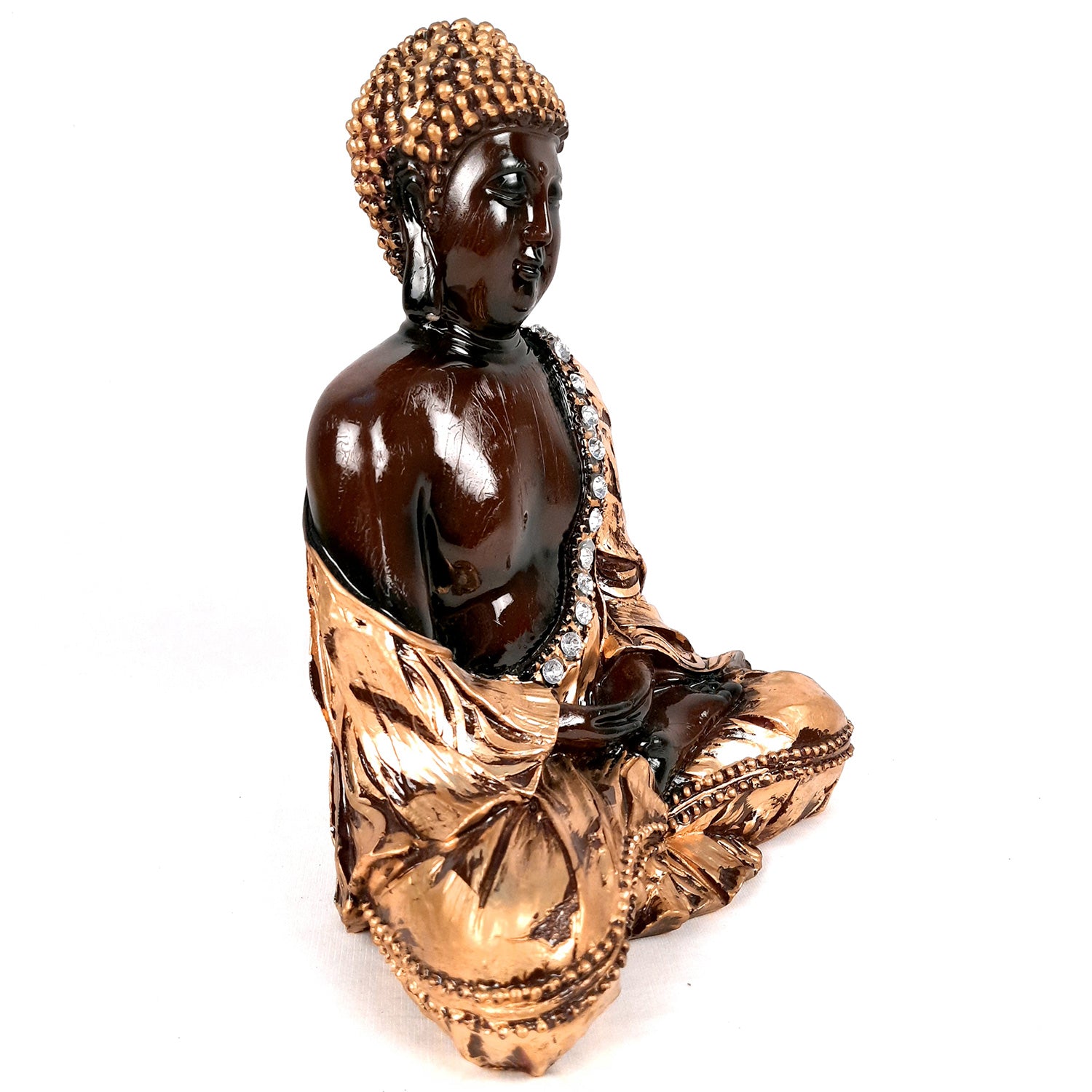 Buddha Statue with | Lord Gautam Buddha Showpiece in Meditation Pose - For Living room, Home, Table, Office Decor & Gift - 11 Inch - Apkamart