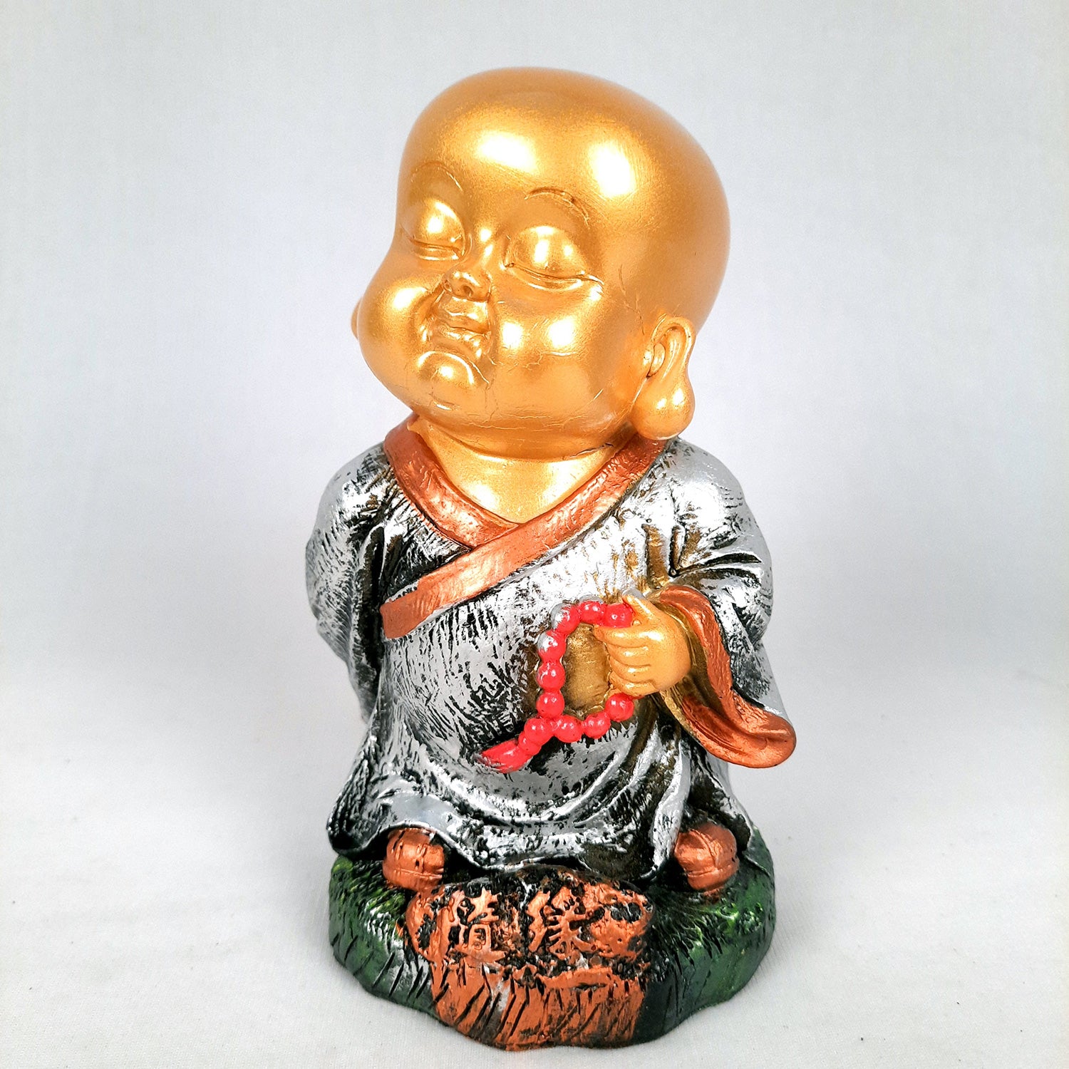 Buddha Baby Monk Showpiece | Feng Shui Child Monk Statue - for Home & Table Decor, Health, Wealth, Office Desk & Gift - Set of 3 -Apkamart