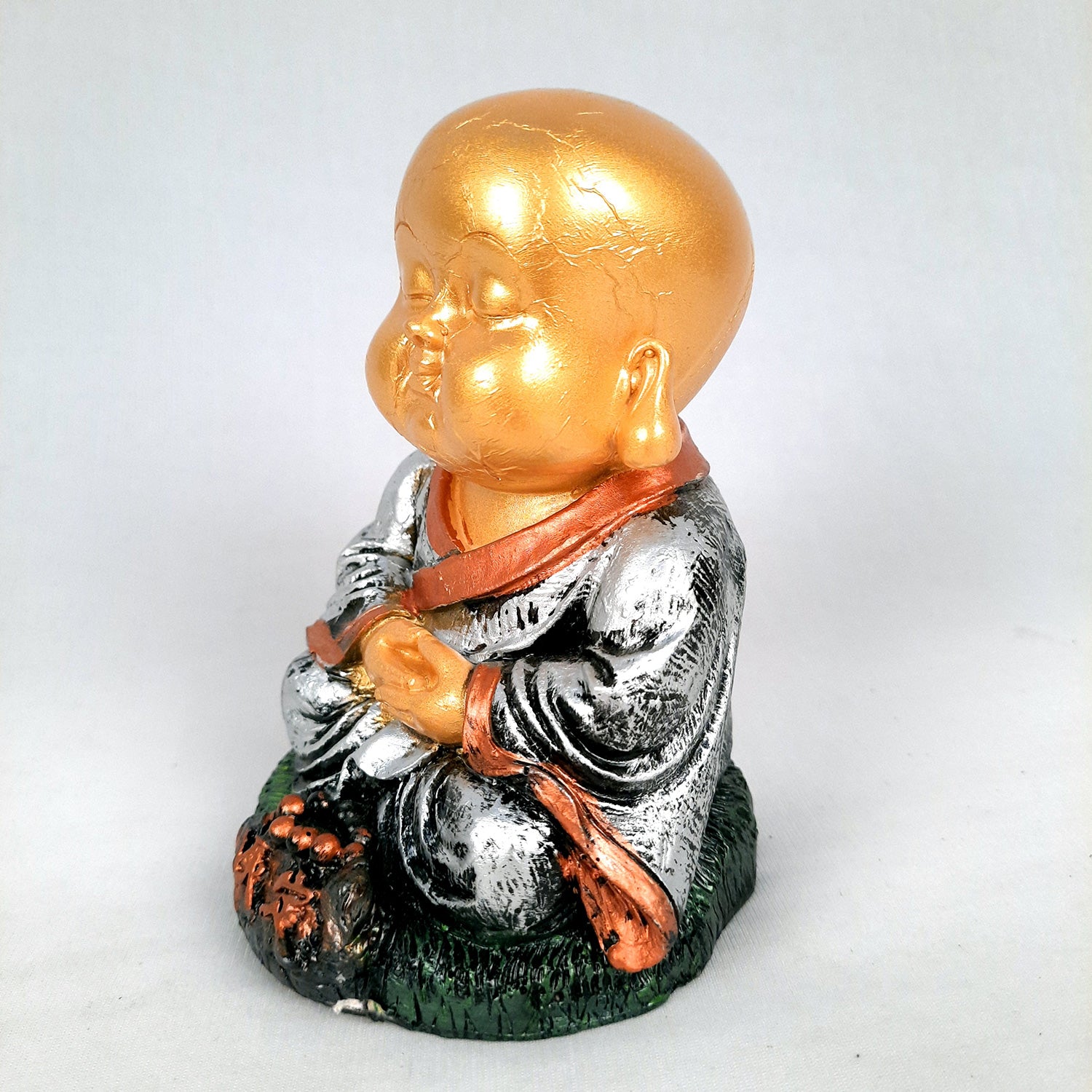 Buddha Baby Monk Showpiece | Feng Shui Child Monk Statue - for Home & Table Decor, Health, Wealth, Office Desk & Gift - Set of 3 -Apkamart