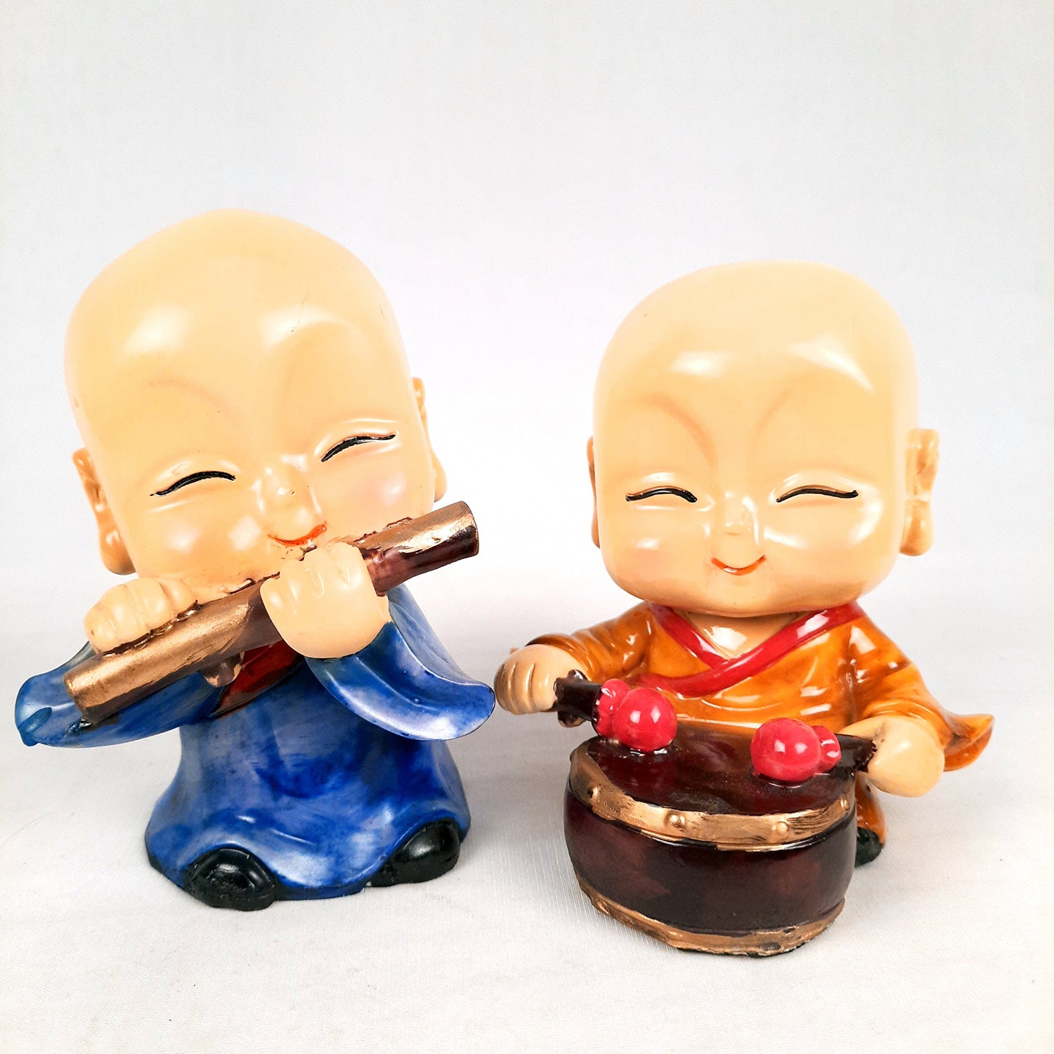 Baby Monk Showpiece | Baby Buddha Feng Shui Decor - For Good Luck, Home, Table, Office Decor & Gift - 5 Inch (Set of 4) - Apkamart