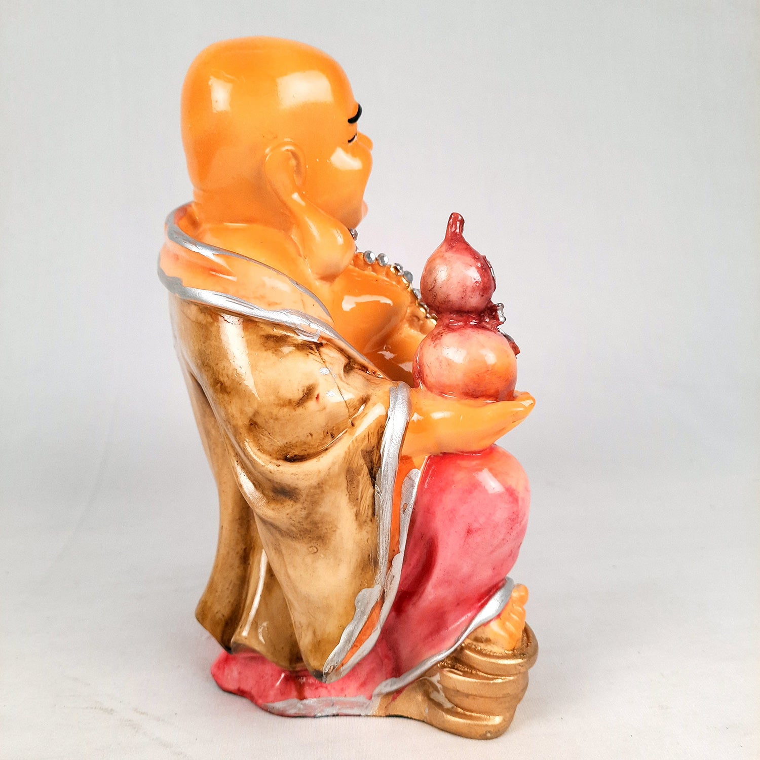 Laughing Buddha Statue | Happy Man Showpiece - for Money, Wealth, Health, Good Luck, Home, Table & Office Decor & Gift - 10 Inch - Apkamart