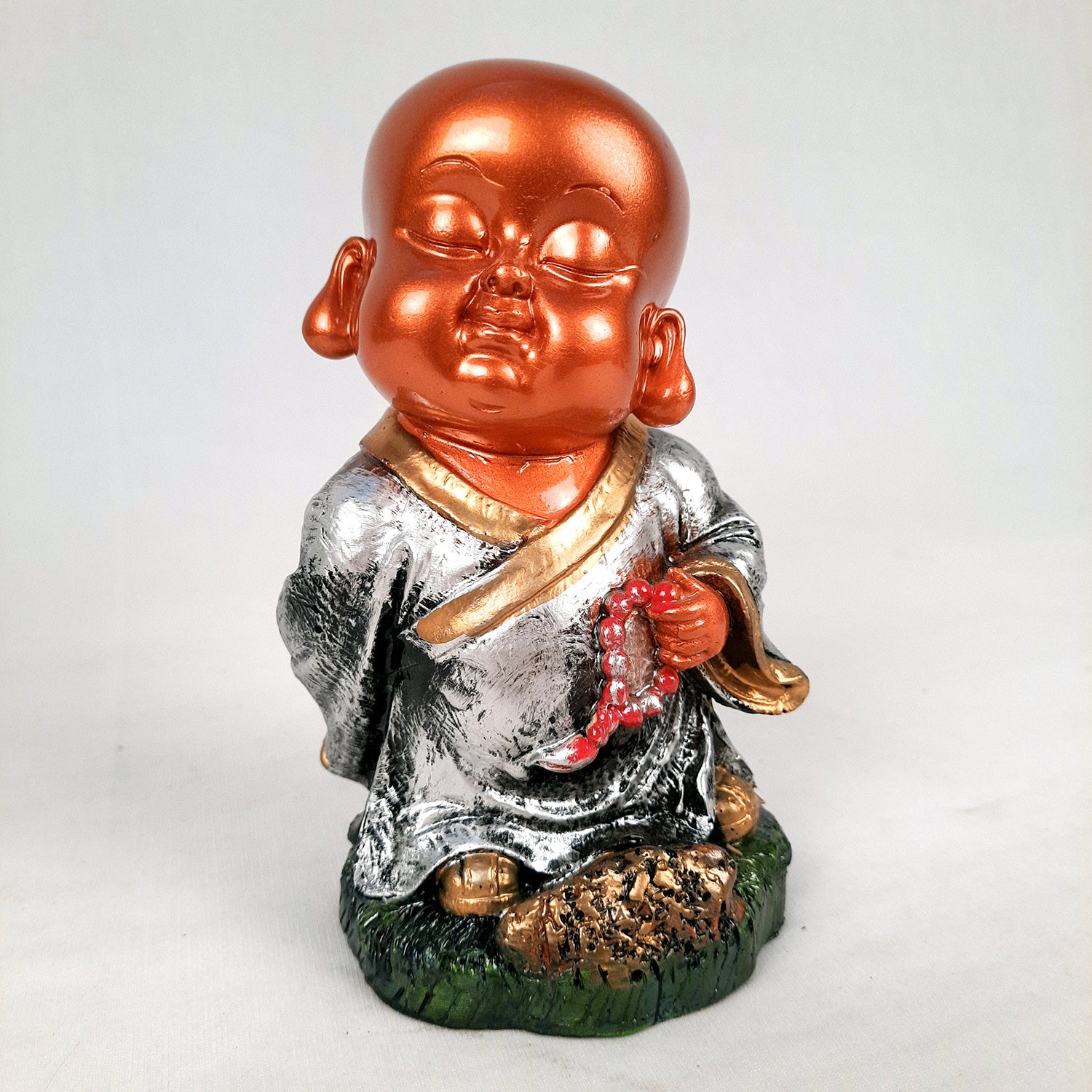 Buddha Baby Monk Showpiece | Feng Shui Decor - For Good Luck, Home, Table, Office Decor & Gift - 5 Inch (Set of 3) - Apkamart