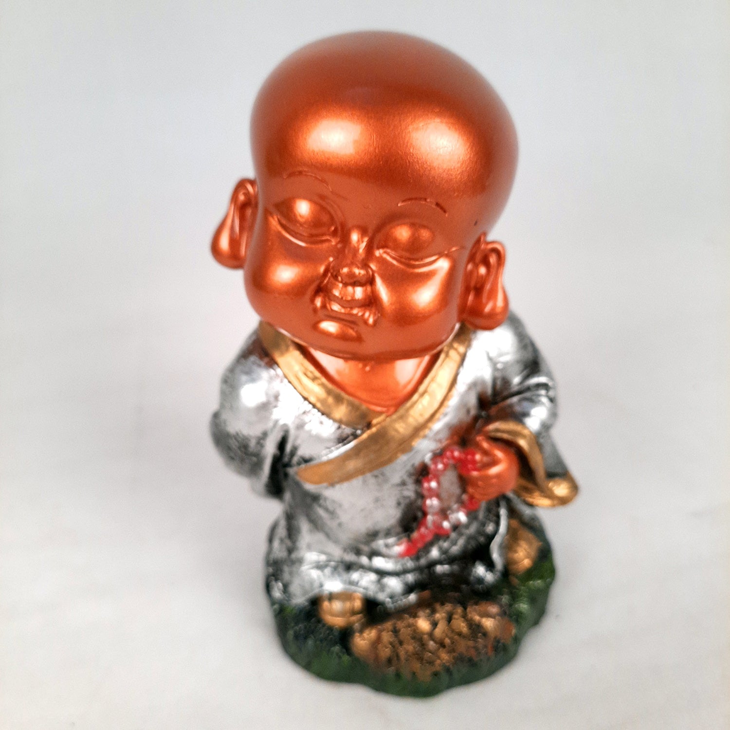 Buddha Baby Monk Showpiece | Feng Shui Decor - For Good Luck, Home, Table, Office Decor & Gift - 5 Inch (Set of 3) - Apkamart