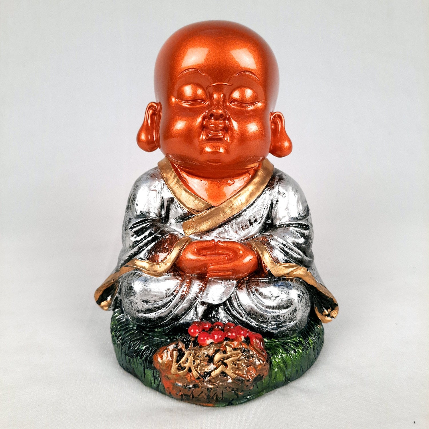 Buddha Baby Monk Showpiece | Feng Shui Decor - For Good Luck, Home, Table, Office Decor & Gift - 5 Inch (Set of 3) - Apkamart