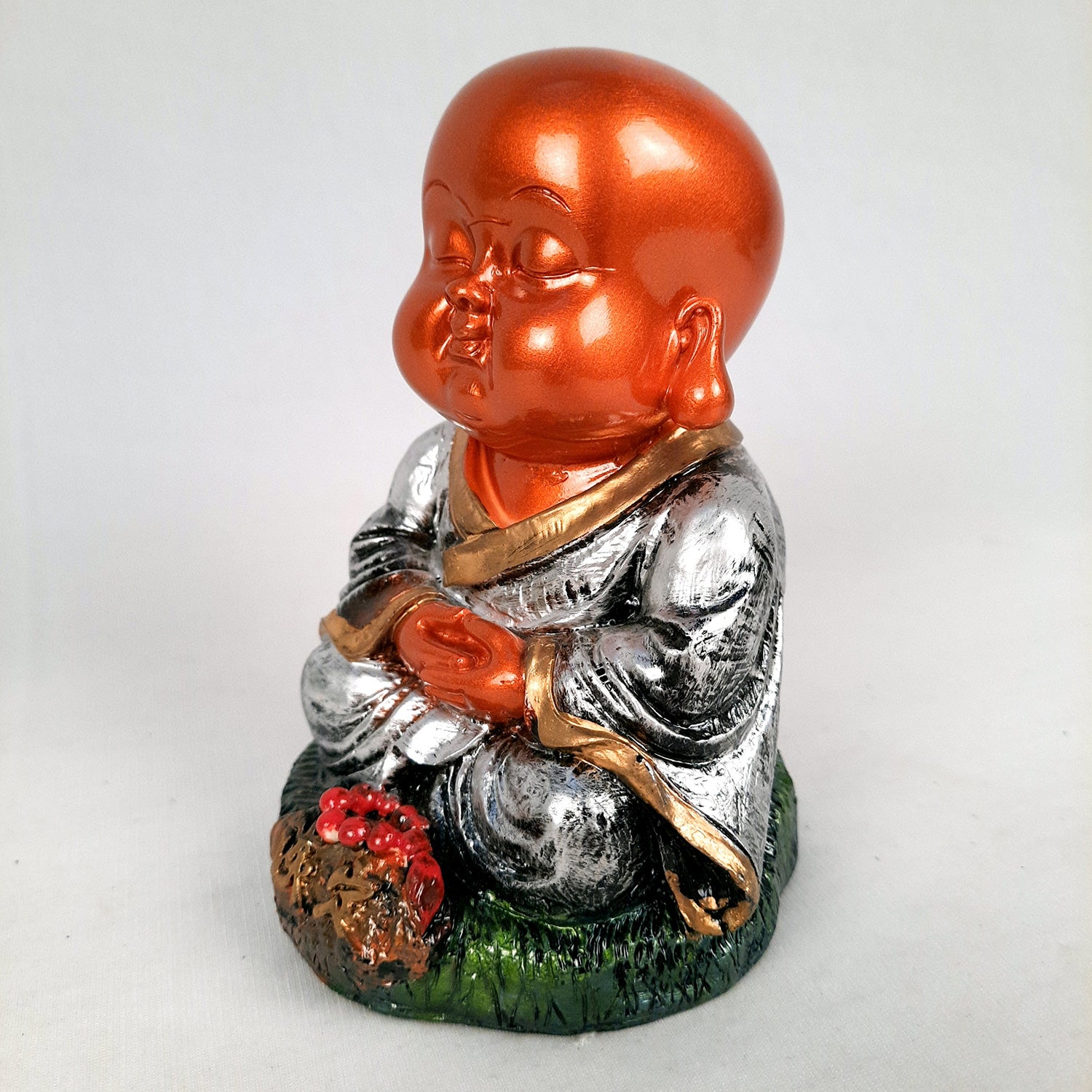 Buddha Baby Monk Showpiece | Feng Shui Decor - For Good Luck, Home, Table, Office Decor & Gift - 5 Inch (Set of 3) - Apkamart
