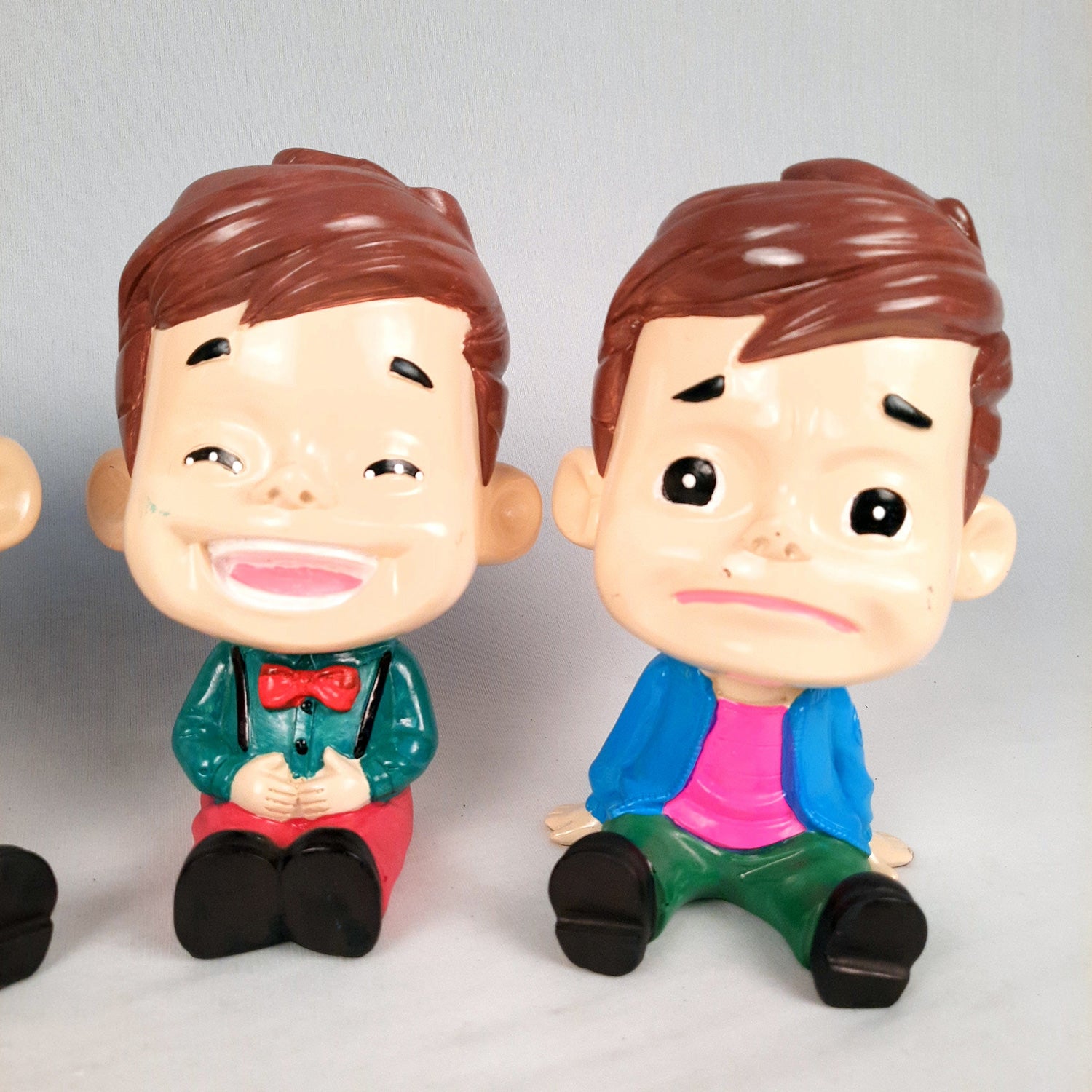 Decorative Sitting Boys Showpiece Human Figurine | Cute Resin Showpiece - for Living Room, Home, Table Decor, Gift for Him - 8 Inch (Set of 4)-Apkamart