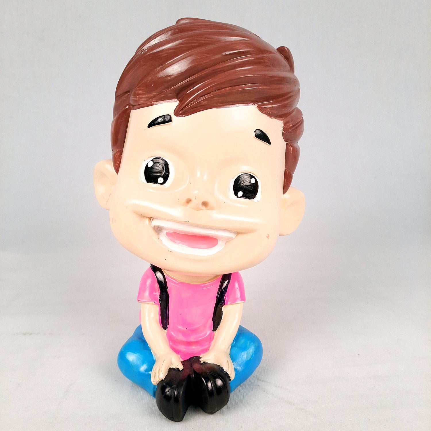 Decorative Sitting Boys Showpiece Human Figurine | Cute Resin Showpiece - for Living Room, Home, Table Decor, Gift for Him - 8 Inch (Set of 4)-Apkamart