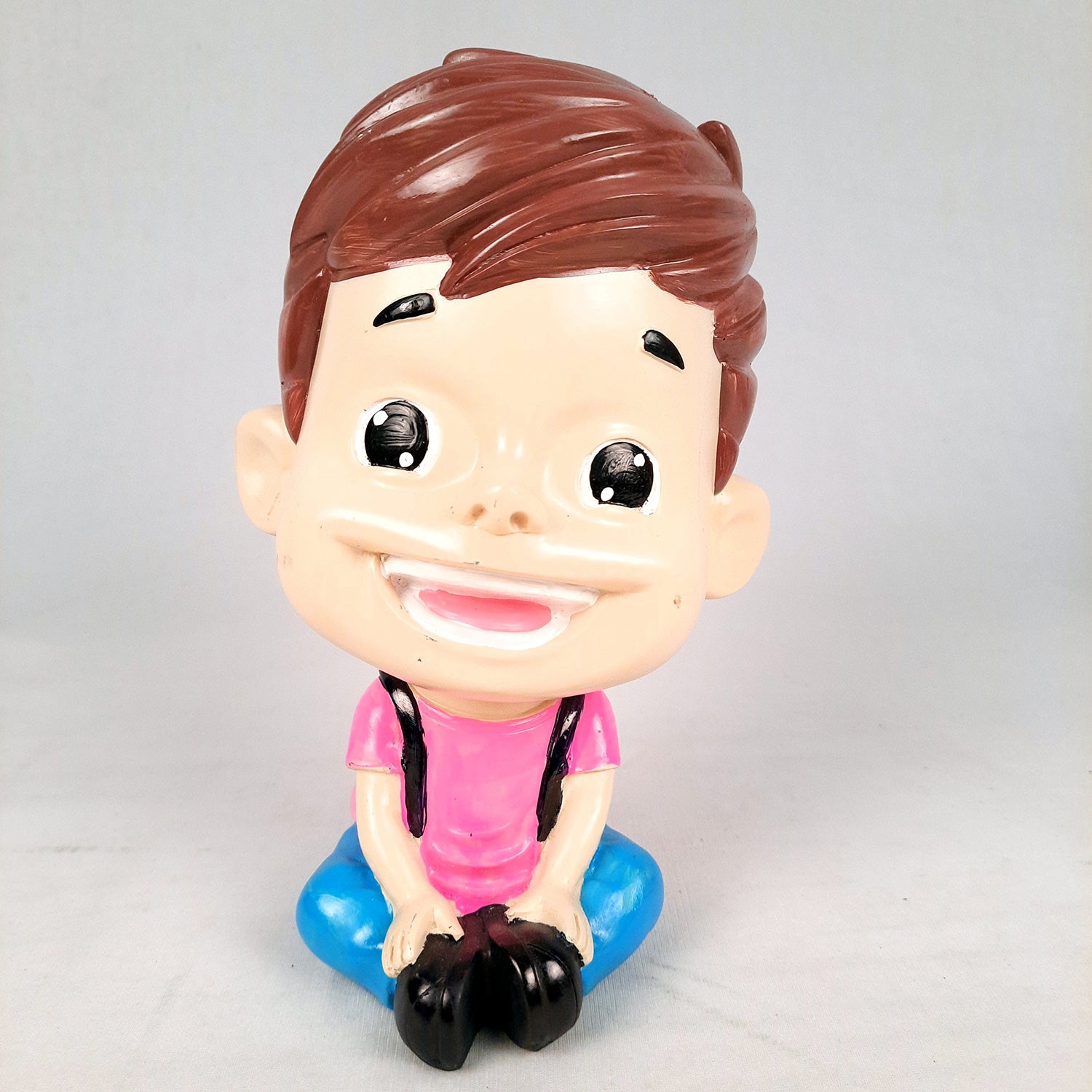 Decorative Sitting Boys Showpiece Human Figurine | Cute Resin Showpiece - for Living Room, Home, Table Decor, Gift for Him - 8 Inch (Set of 4)-Apkamart