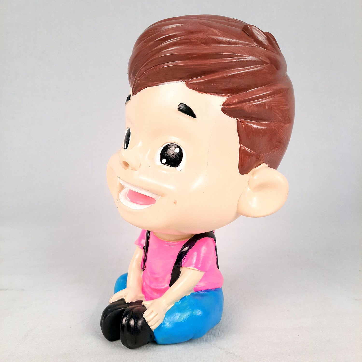 Decorative Sitting Boys Showpiece Human Figurine | Cute Resin Showpiece - for Living Room, Home, Table Decor, Gift for Him - 8 Inch (Set of 4)-Apkamart