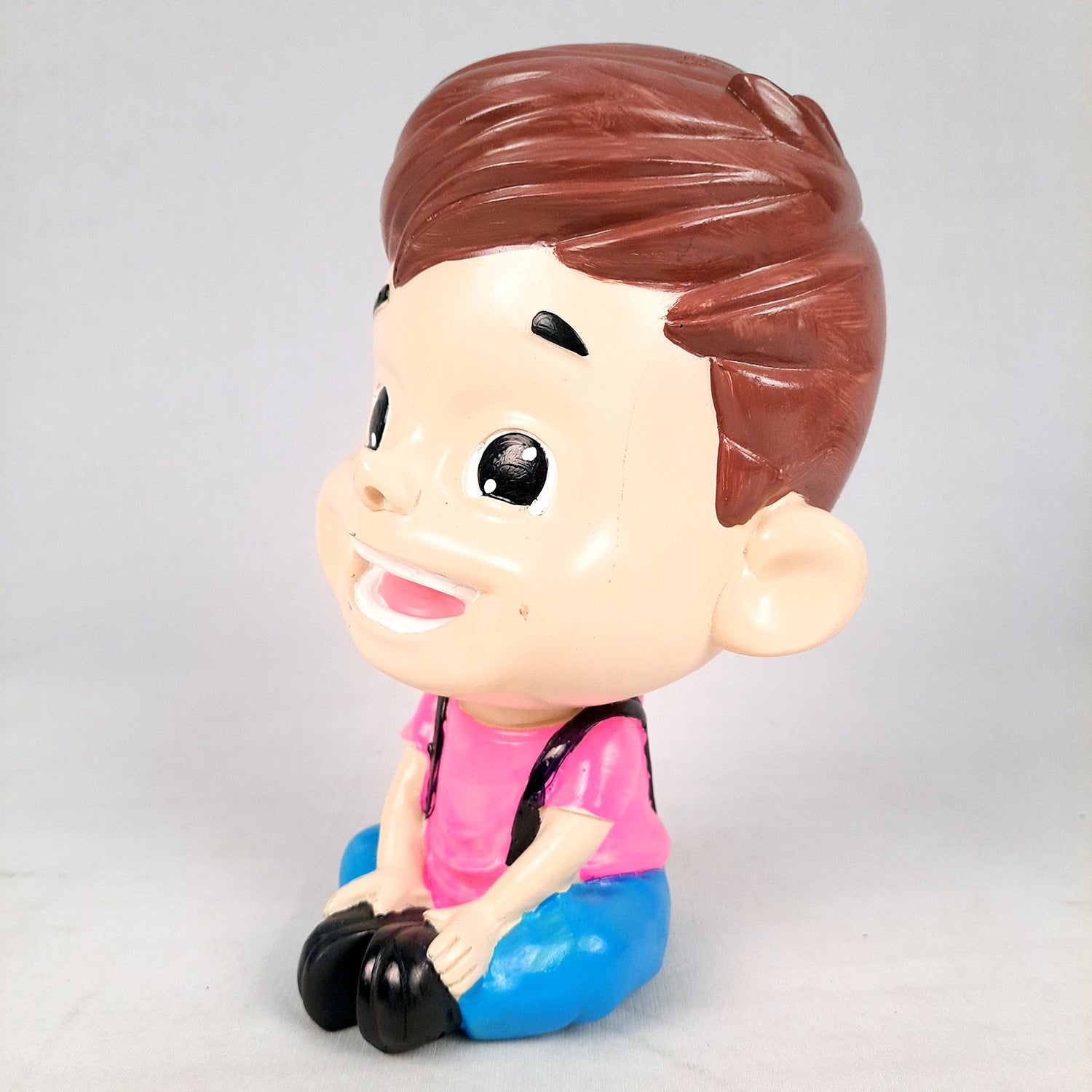 Decorative Sitting Boys Showpiece Human Figurine | Cute Resin Showpiece - for Living Room, Home, Table Decor, Gift for Him - 8 Inch (Set of 4)-Apkamart