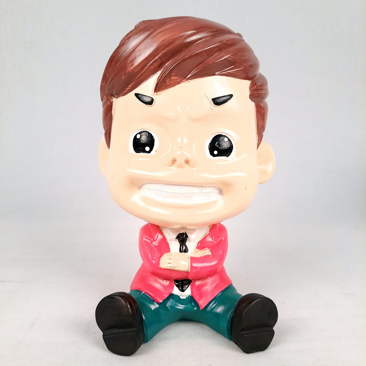 Decorative Sitting Boys Showpiece Human Figurine | Cute Resin Showpiece - for Living Room, Home, Table Decor, Gift for Him - 8 Inch (Set of 4)-Apkamart