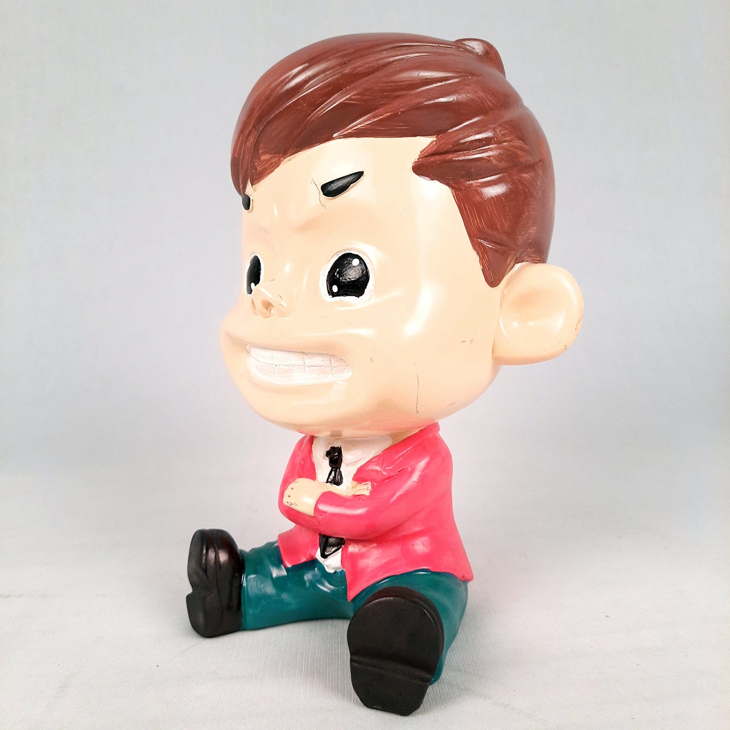 Decorative Sitting Boys Showpiece Human Figurine | Cute Resin Showpiece - for Living Room, Home, Table Decor, Gift for Him - 8 Inch (Set of 4)-Apkamart