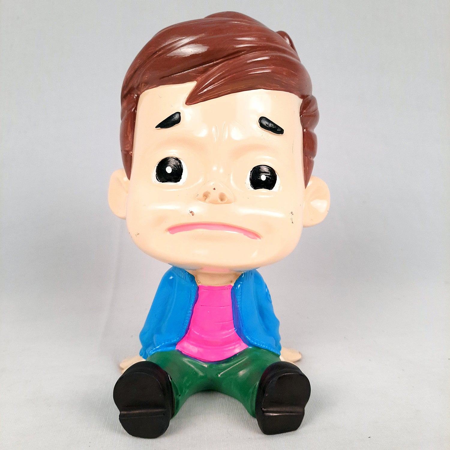 Decorative Sitting Boys Showpiece Human Figurine | Cute Resin Showpiece - for Living Room, Home, Table Decor, Gift for Him - 8 Inch (Set of 4)-Apkamart