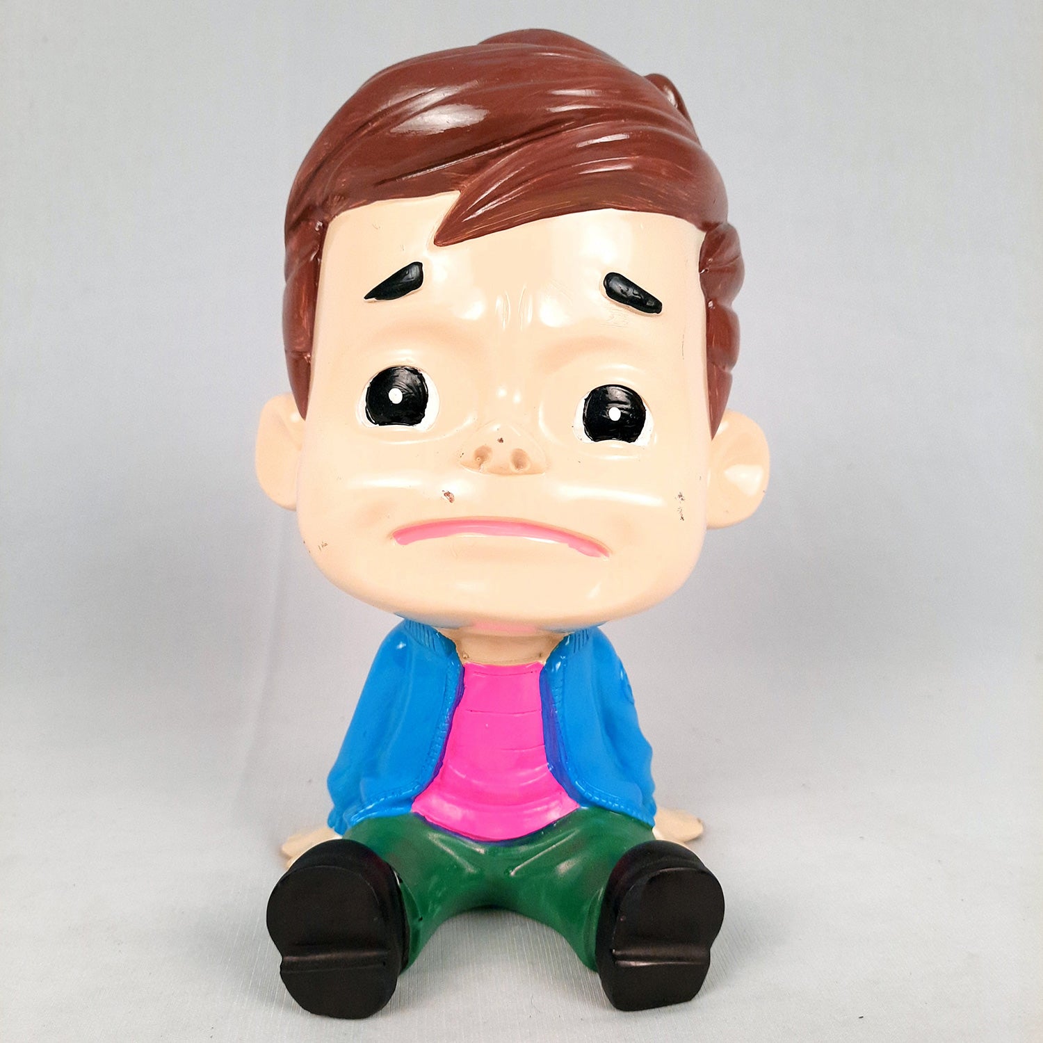 Decorative Sitting Boys Showpiece Human Figurine | Cute Resin Showpiece - for Living Room, Home, Table Decor, Gift for Him - 8 Inch (Set of 4)-Apkamart