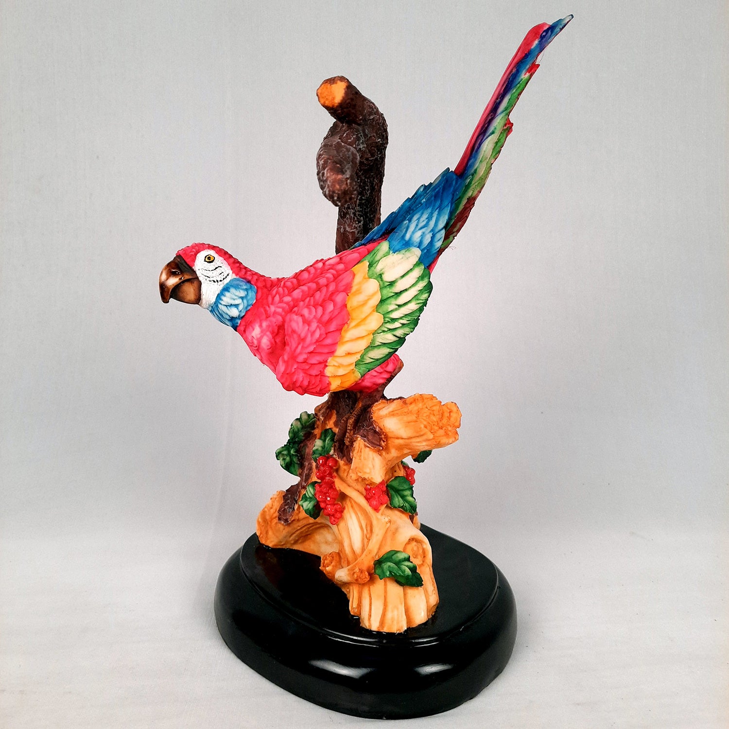 Parrot Showpiece | Bird Statue - For Home, Garden, Table Decor & Gifts - 12 Inch - Apkamart