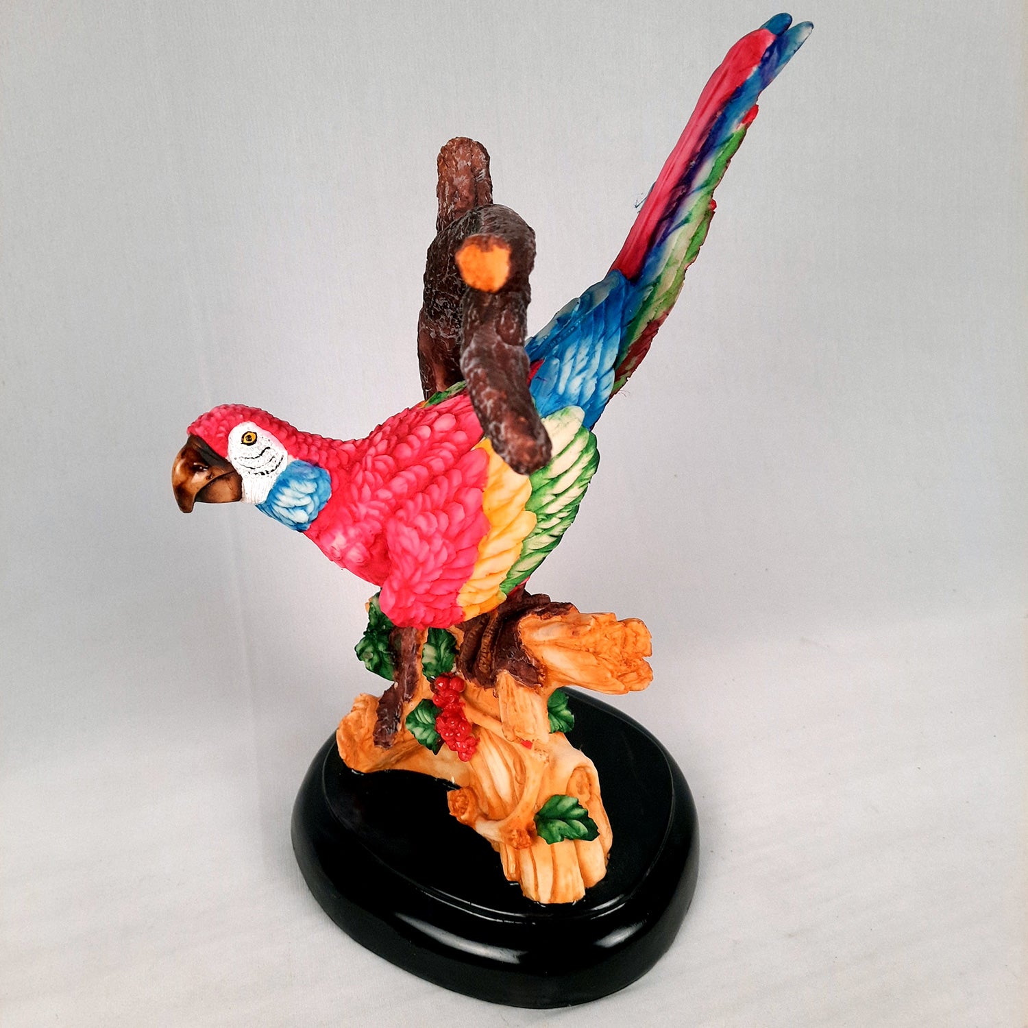 Parrot Showpiece | Bird Statue - For Home, Garden, Table Decor & Gifts - 12 Inch - Apkamart