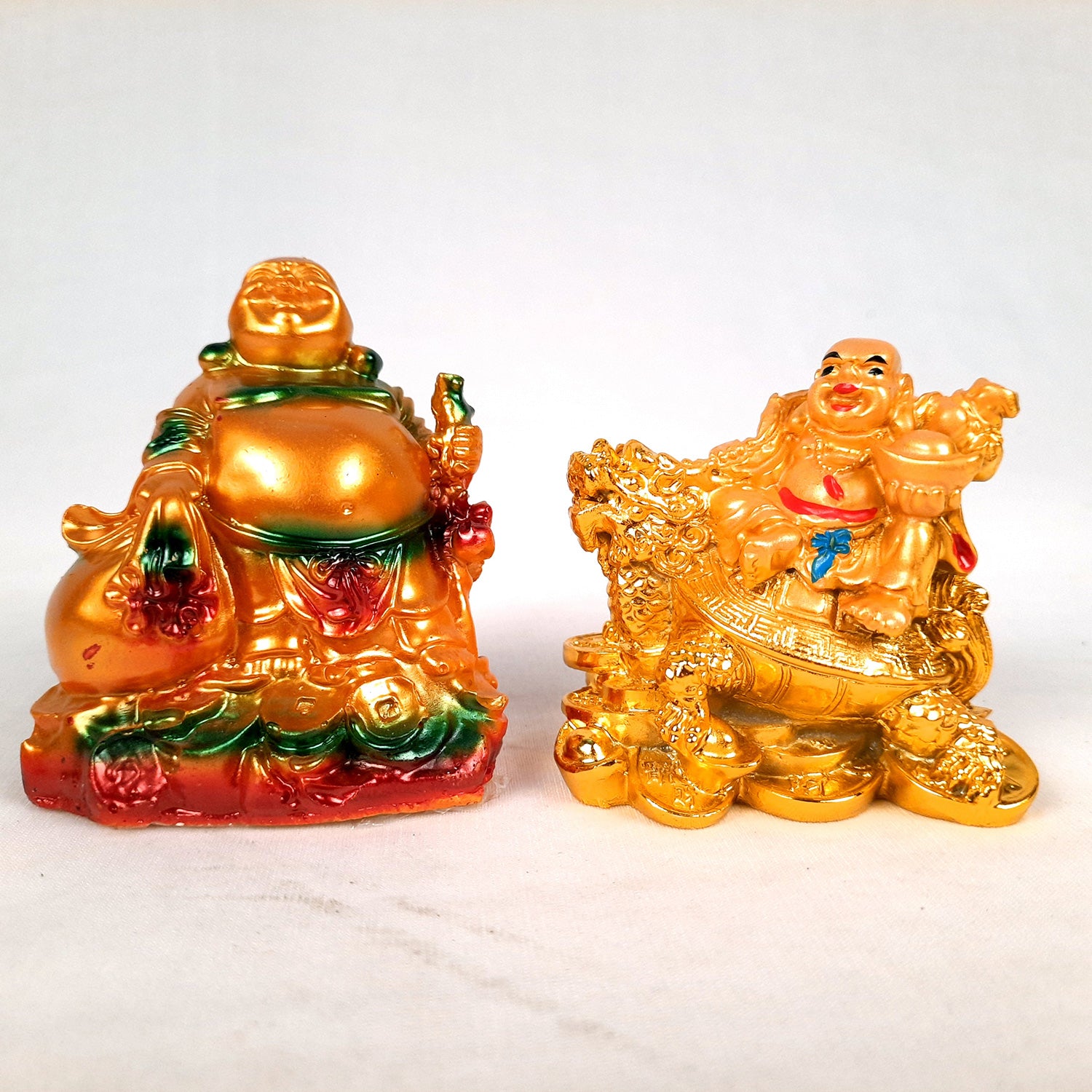 Laughing Buddha Statue- 3 inch Set of 2