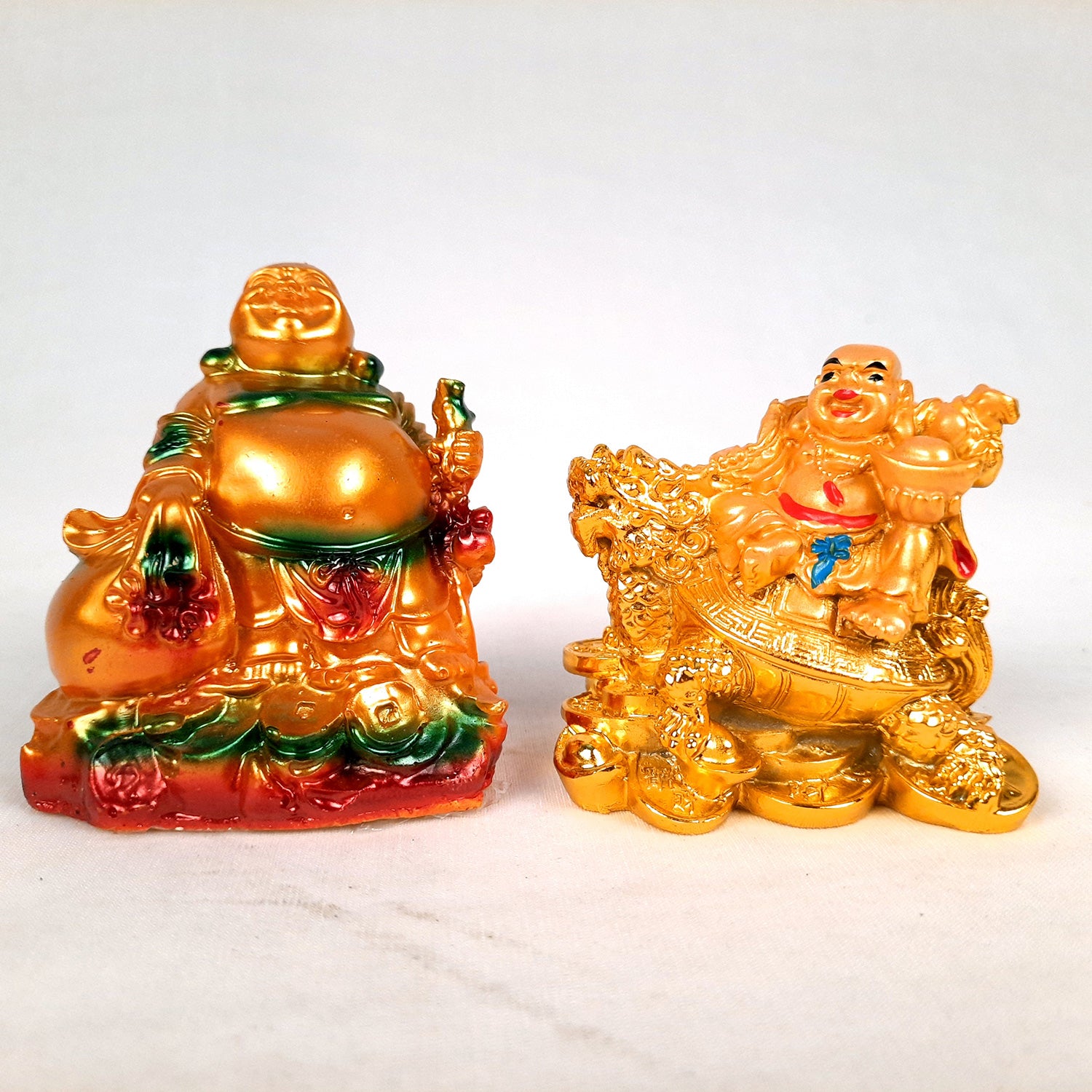 Laughing Buddha Statue- 3 inch Set of 2