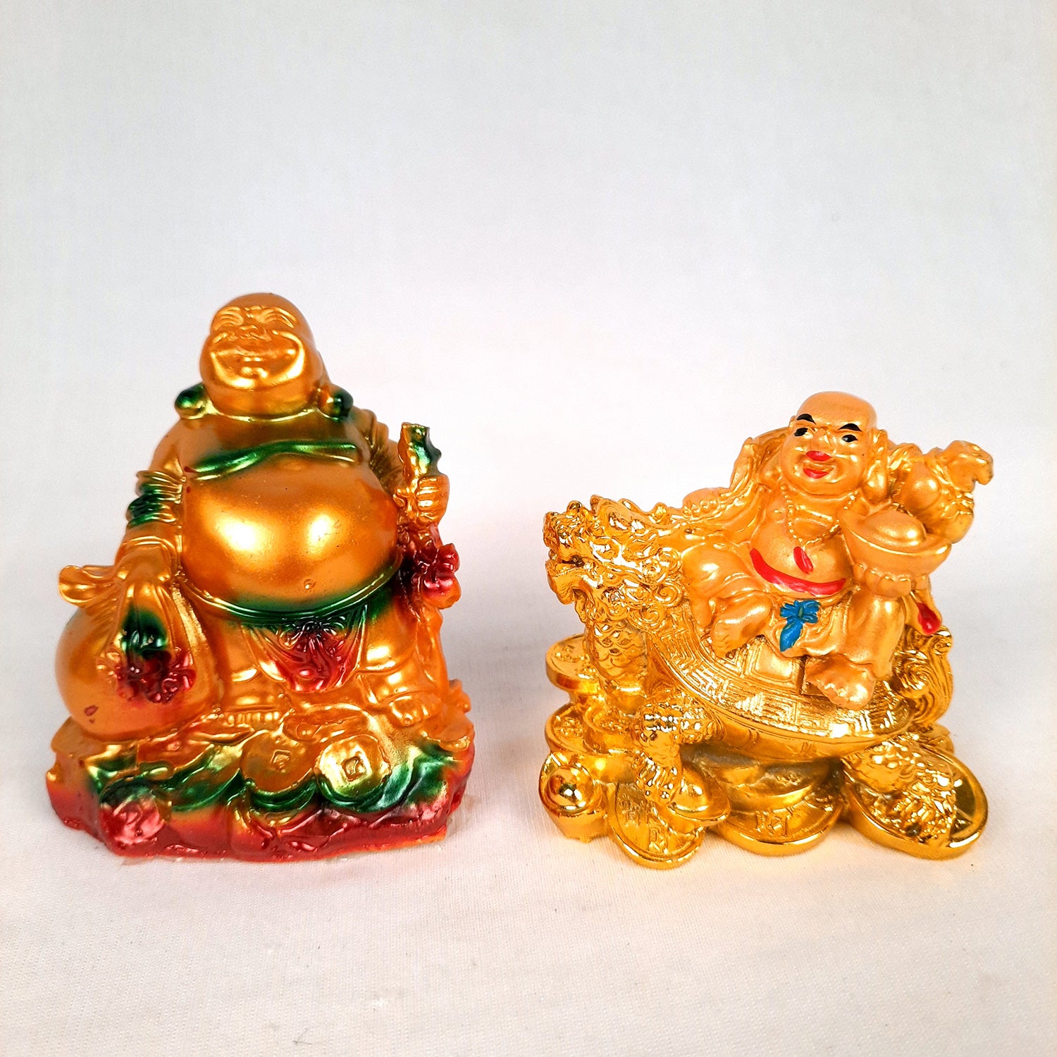 Laughing Buddha Statue- 3 inch Set of 2