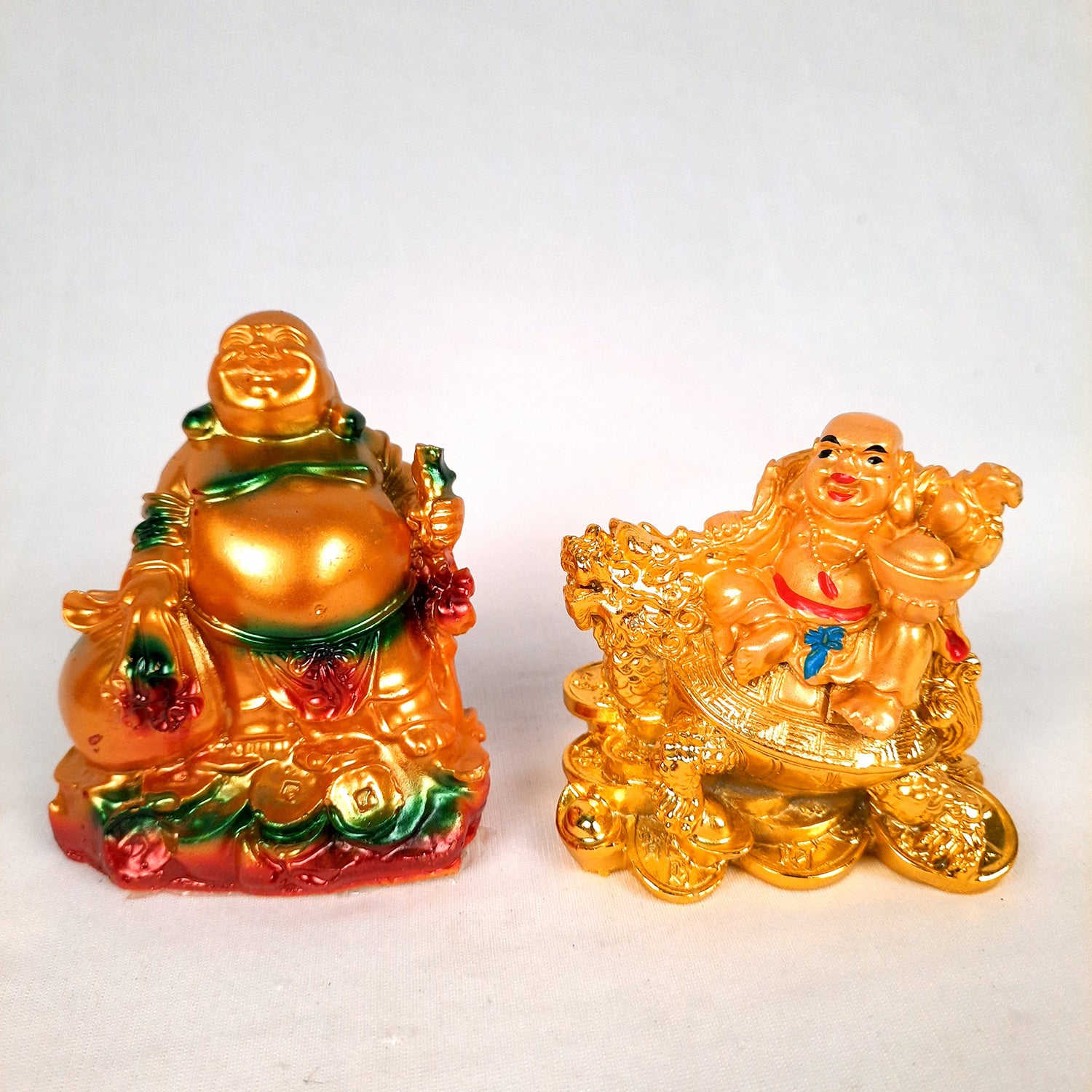 Laughing Buddha Statue- 3 inch Set of 2