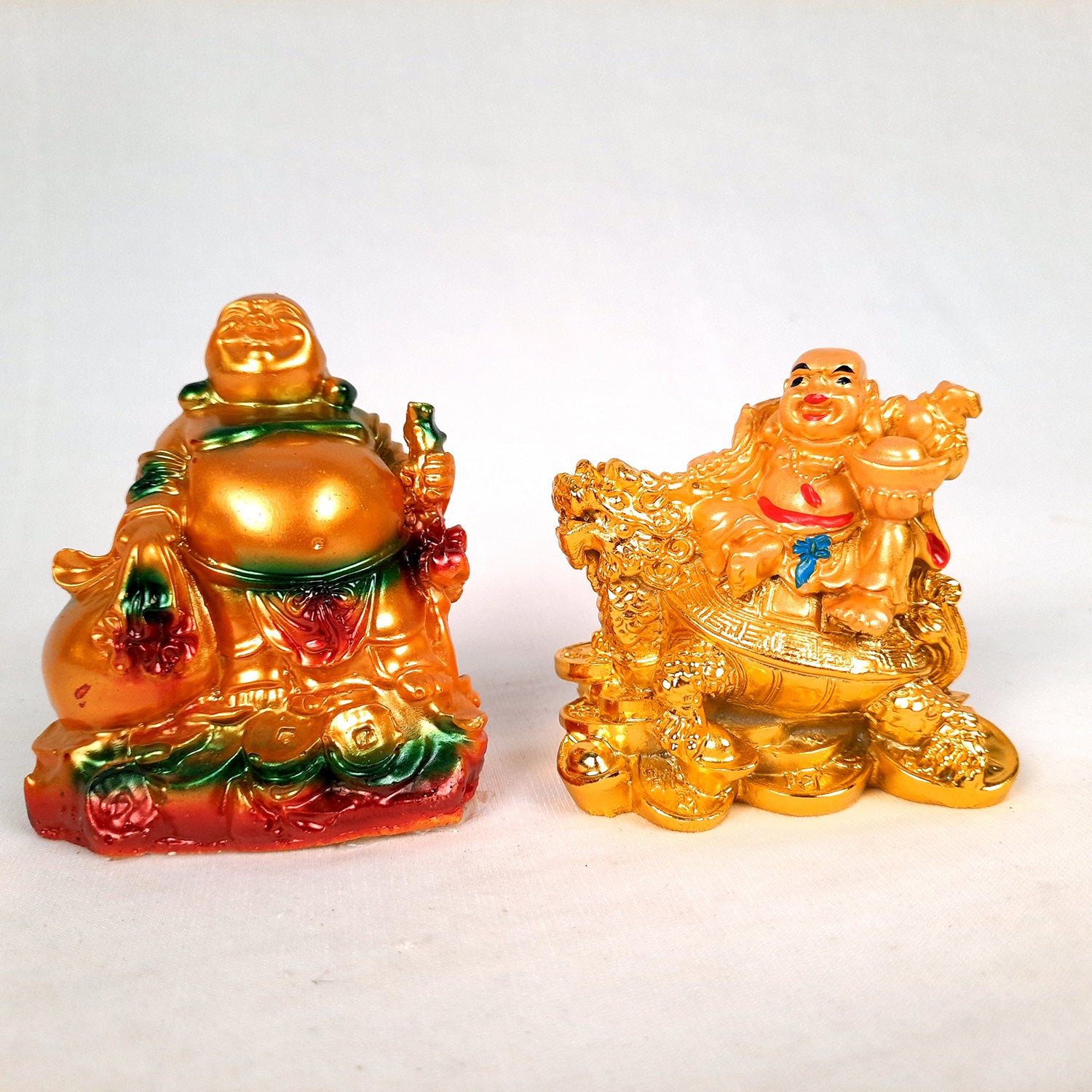 Laughing Buddha Statue- 3 inch Set of 2