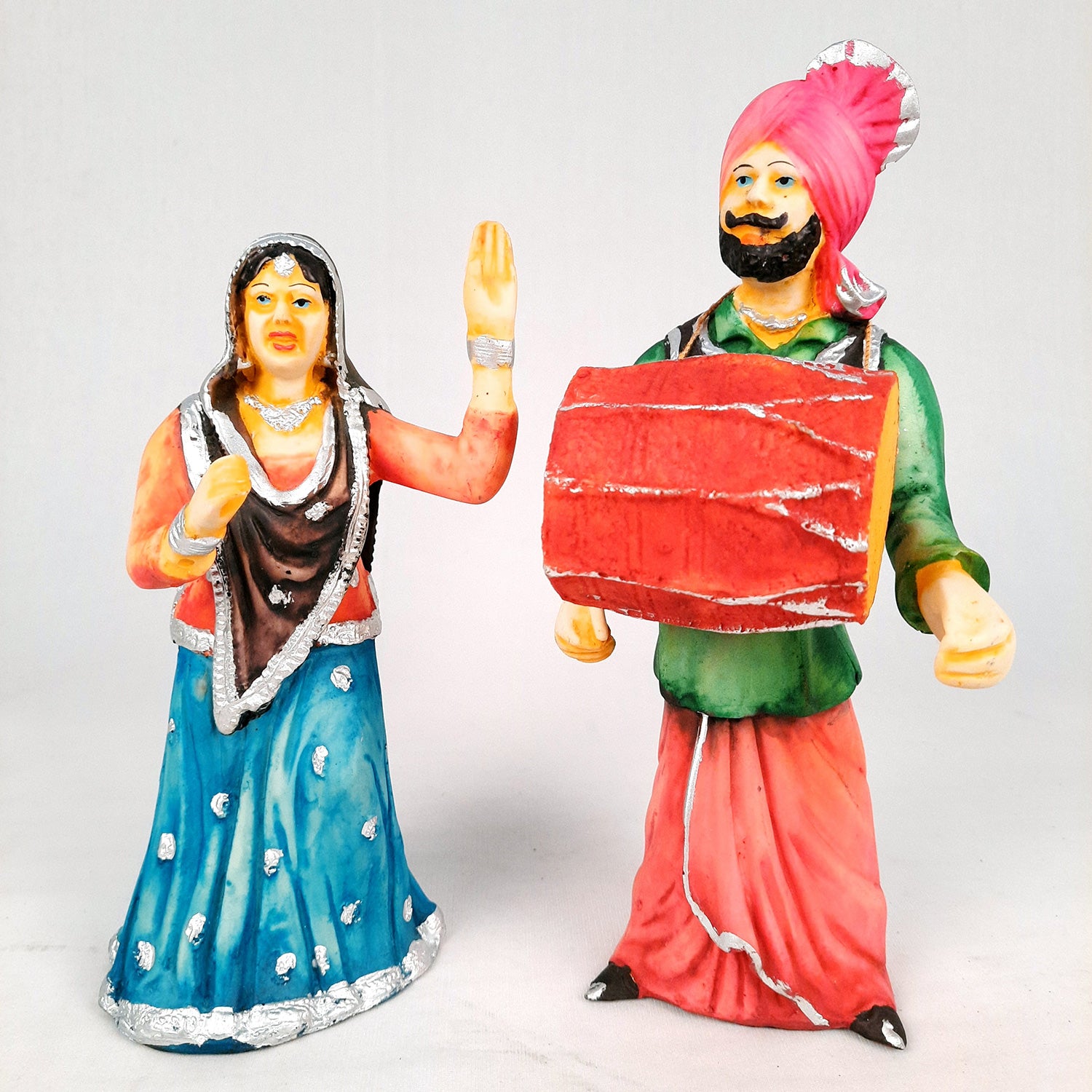 Decorative Couple Musician Showpiece Set- 10 inch-Apkamart