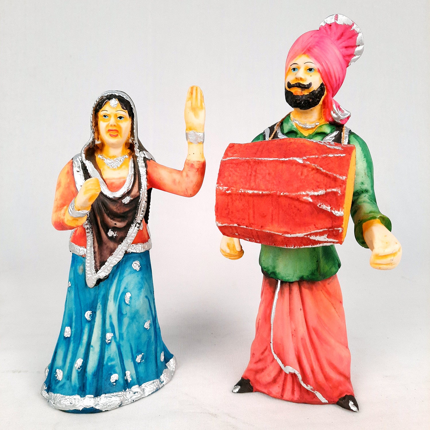 Decorative Couple Musician Showpiece Set- 10 inch-Apkamart