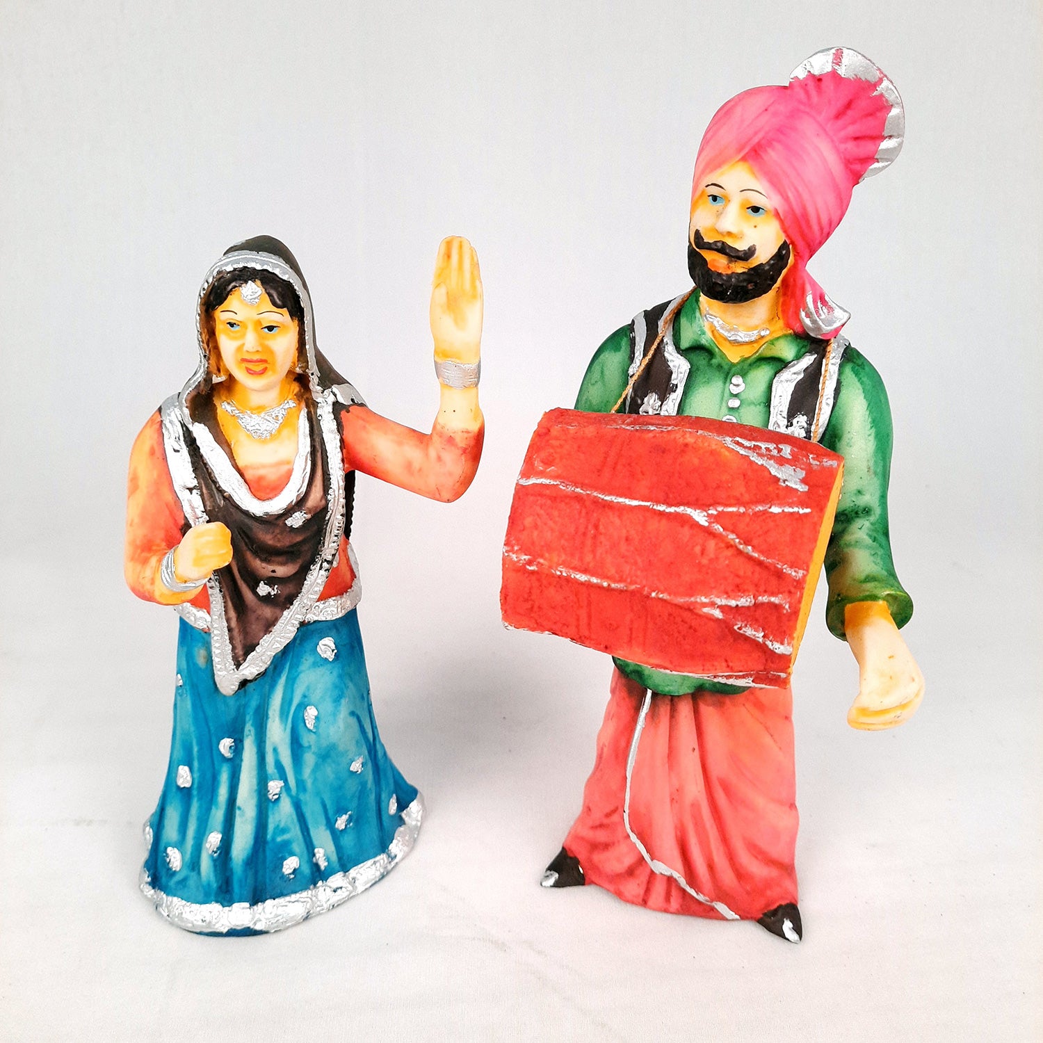 Decorative Couple Musician Showpiece Set- 10 inch-Apkamart