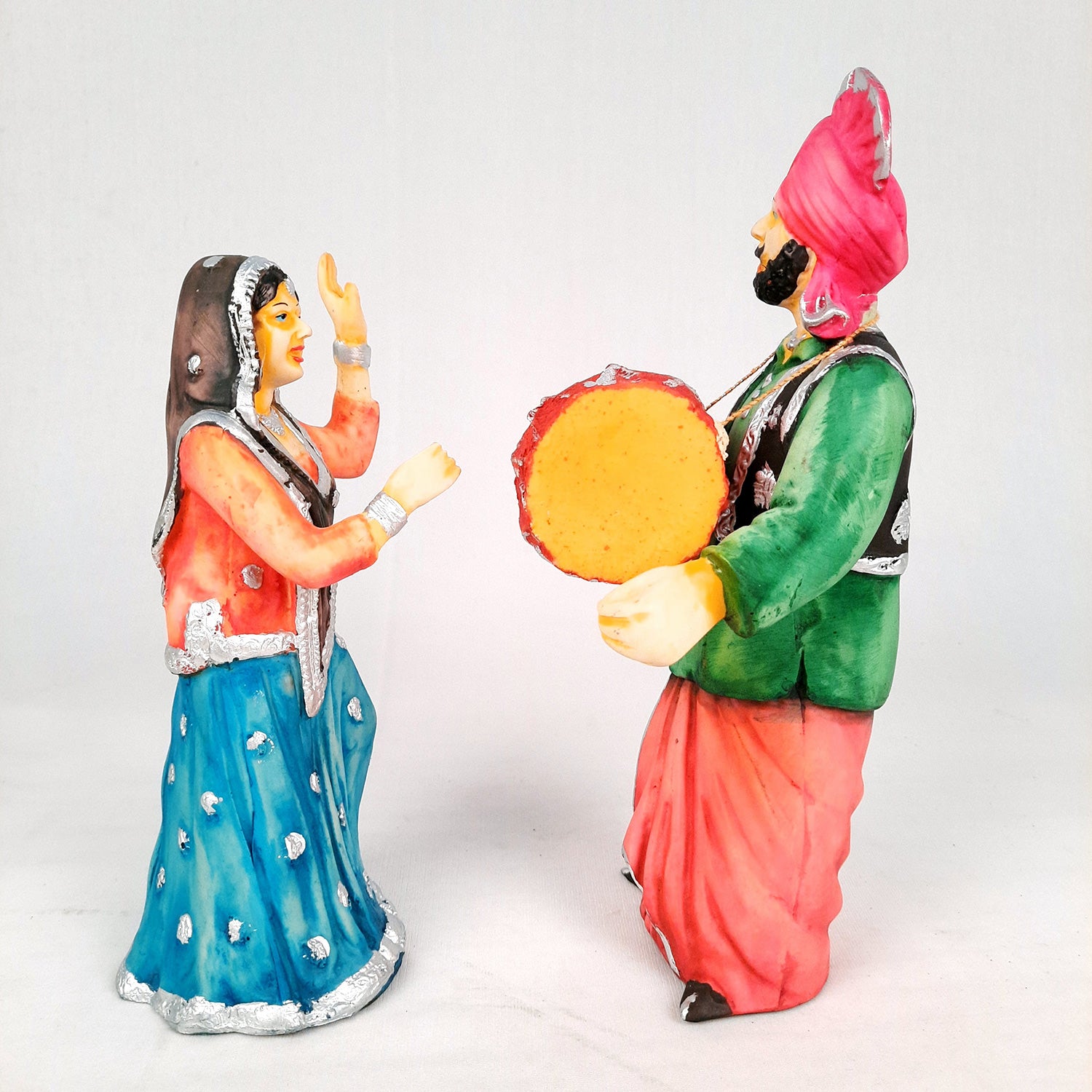 Decorative Couple Musician Showpiece Set- 10 inch-Apkamart