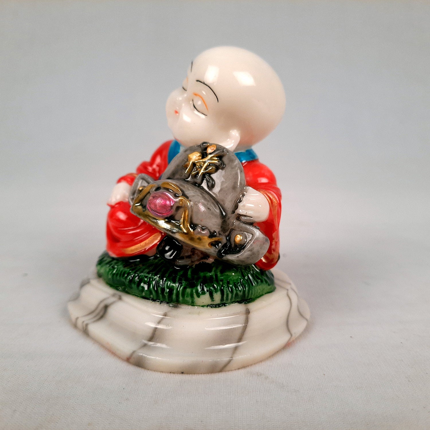 Buddha Baby Monk Showpiece | Feng Shui Decor - For Good Luck, Home, Table, Office Decor, Car Dashboard & Gift - 4 Inch (Set of 3) - Apkamart