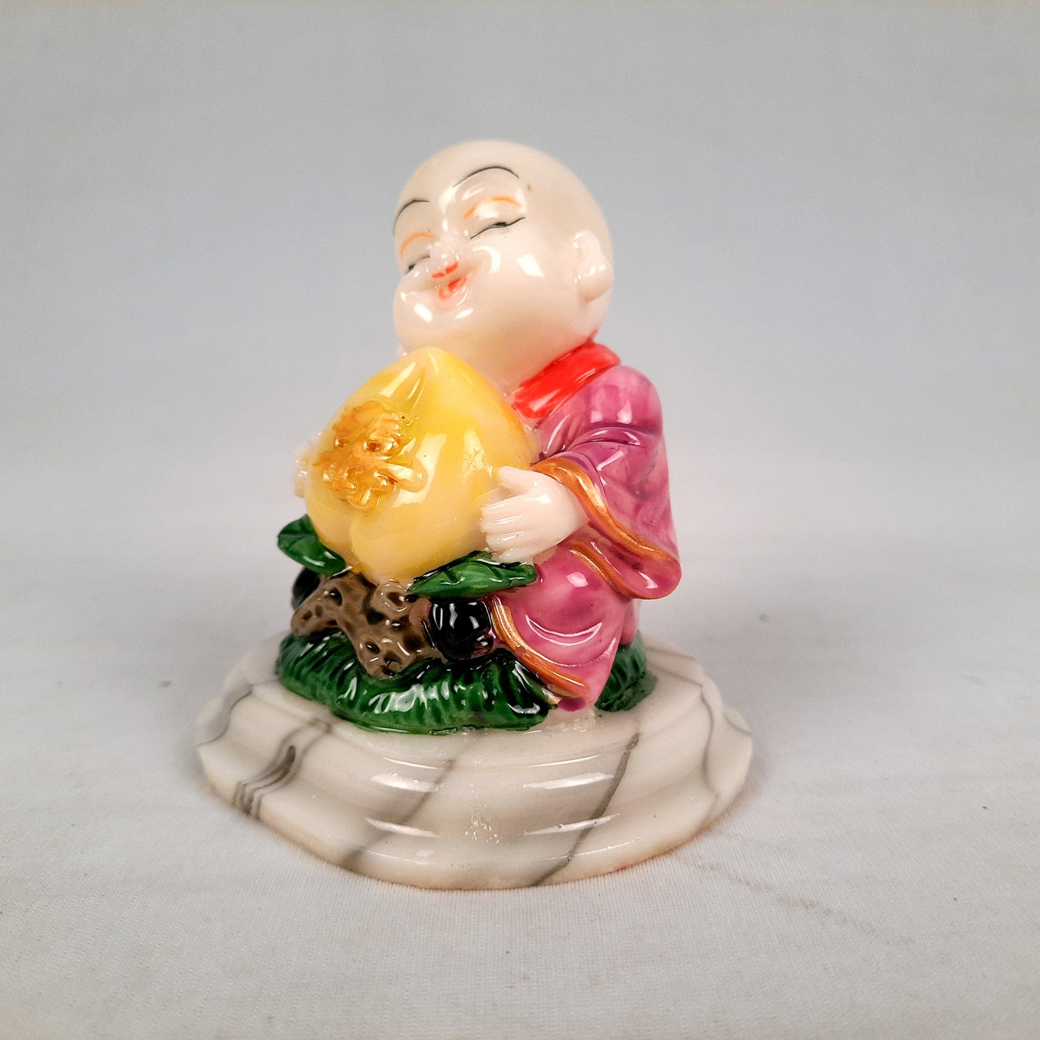 Buddha Baby Monk Showpiece | Feng Shui Decor - For Good Luck, Home, Table, Office Decor, Car Dashboard & Gift - 4 Inch (Set of 3) - Apkamart