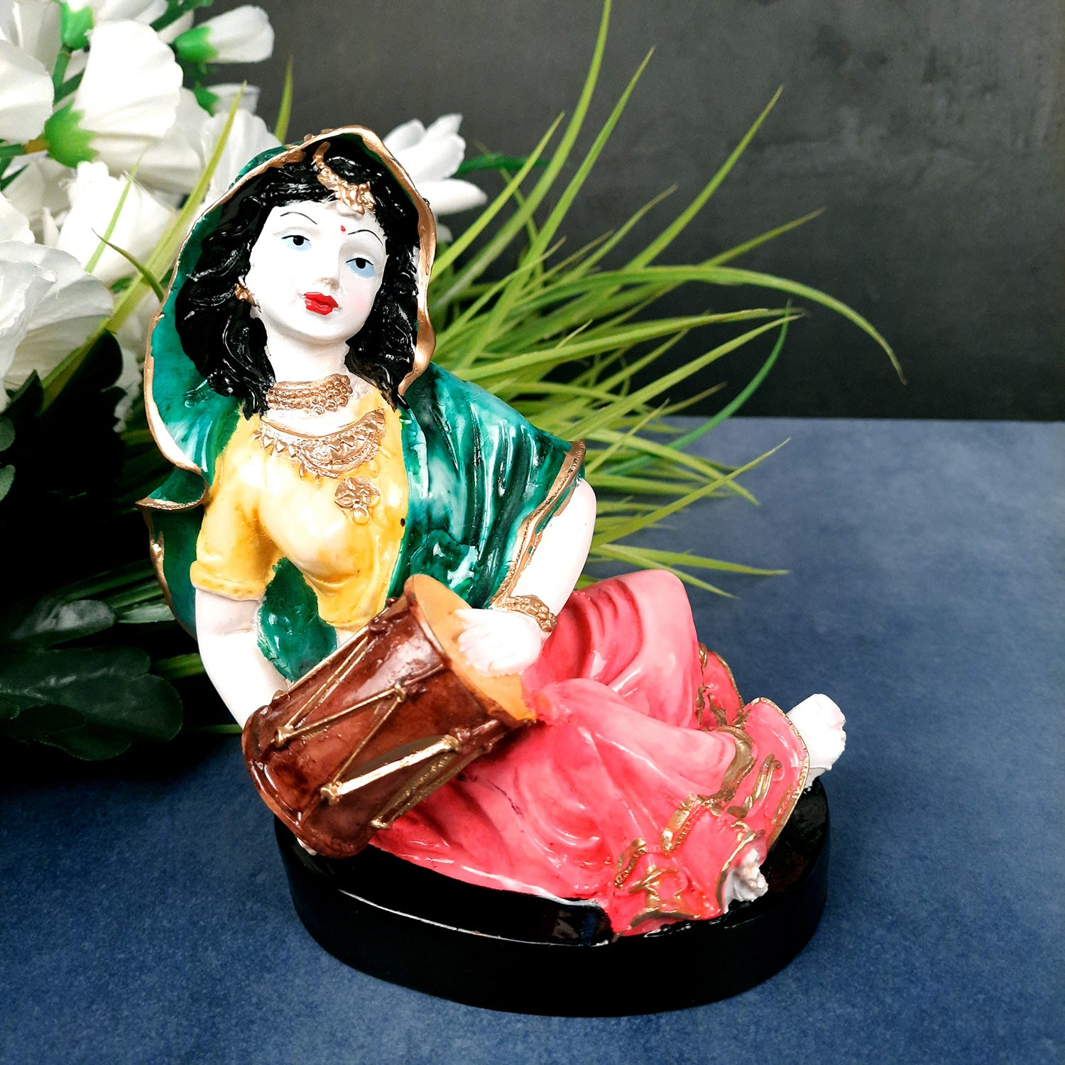 Decorative Couple Musician Showpiece - for Table & Office Decor- 8 inch-Apkamart