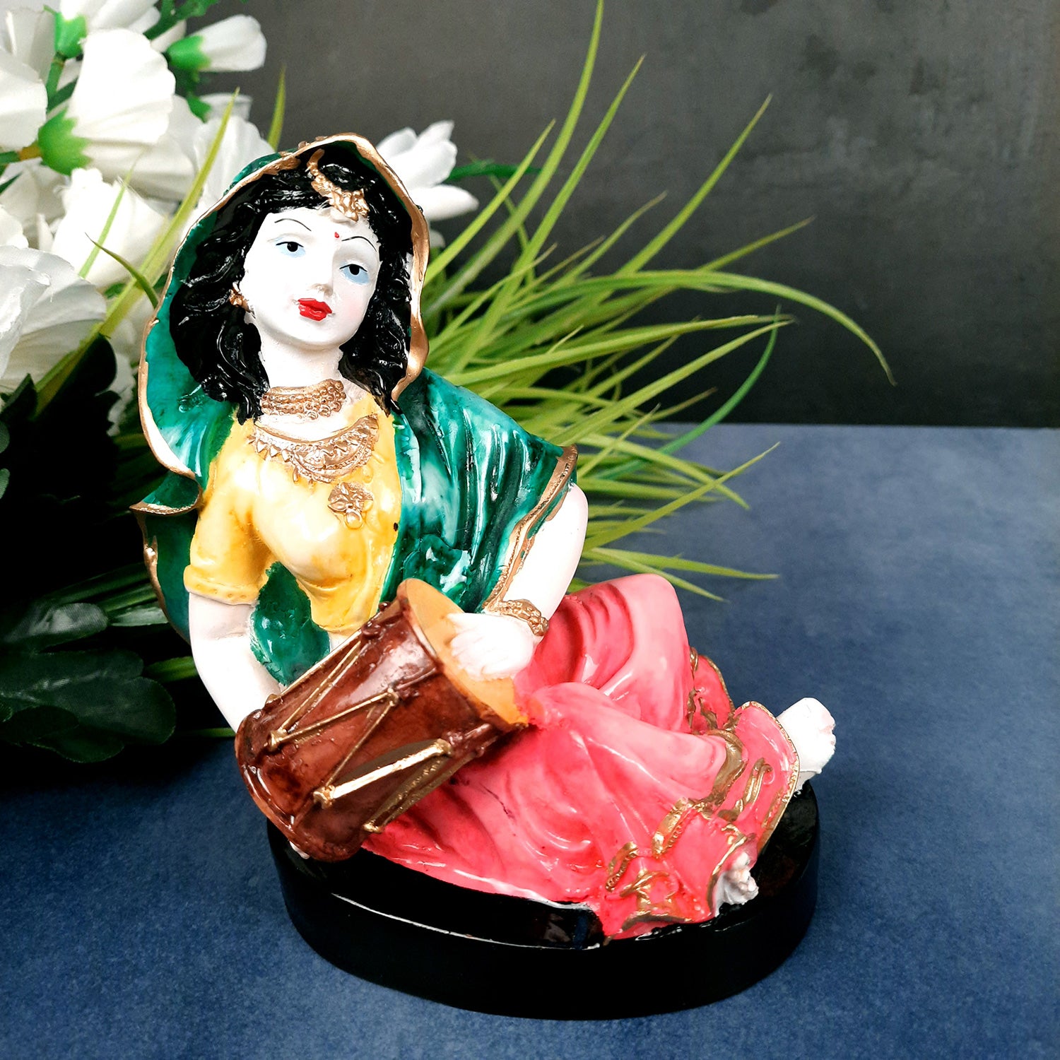 Decorative Couple Musician Showpiece - for Table & Office Decor- 8 inch-Apkamart
