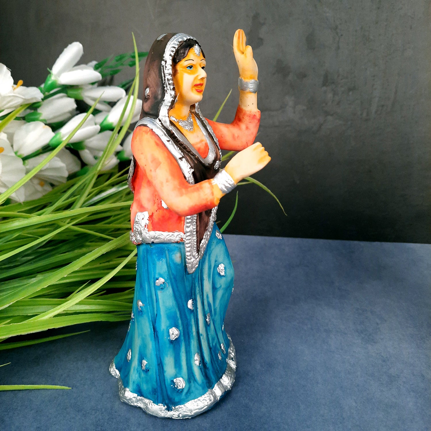 Decorative Couple Musician Showpiece Set- 10 inch-Apkamart