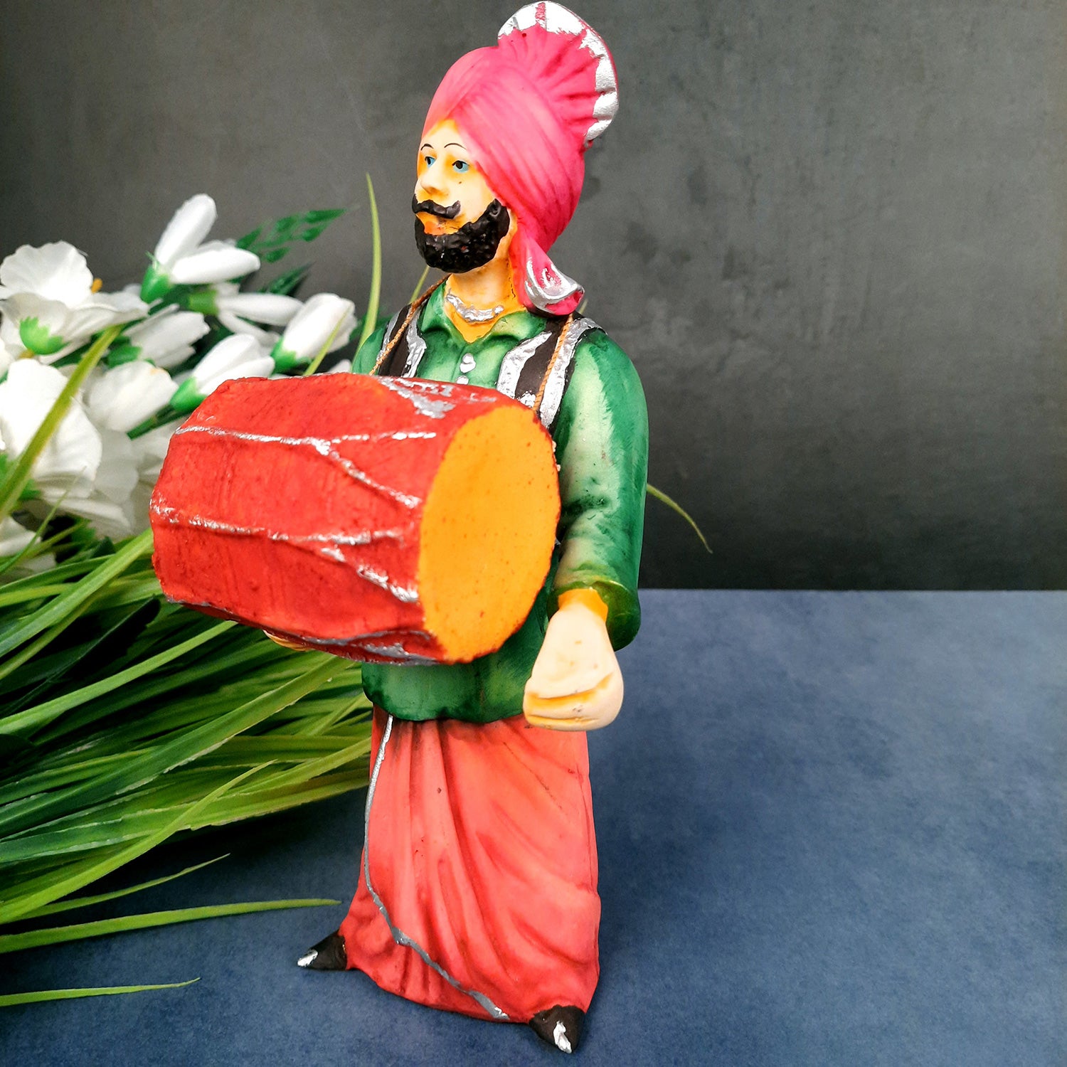 Decorative Couple Musician Showpiece Set- 10 inch-Apkamart