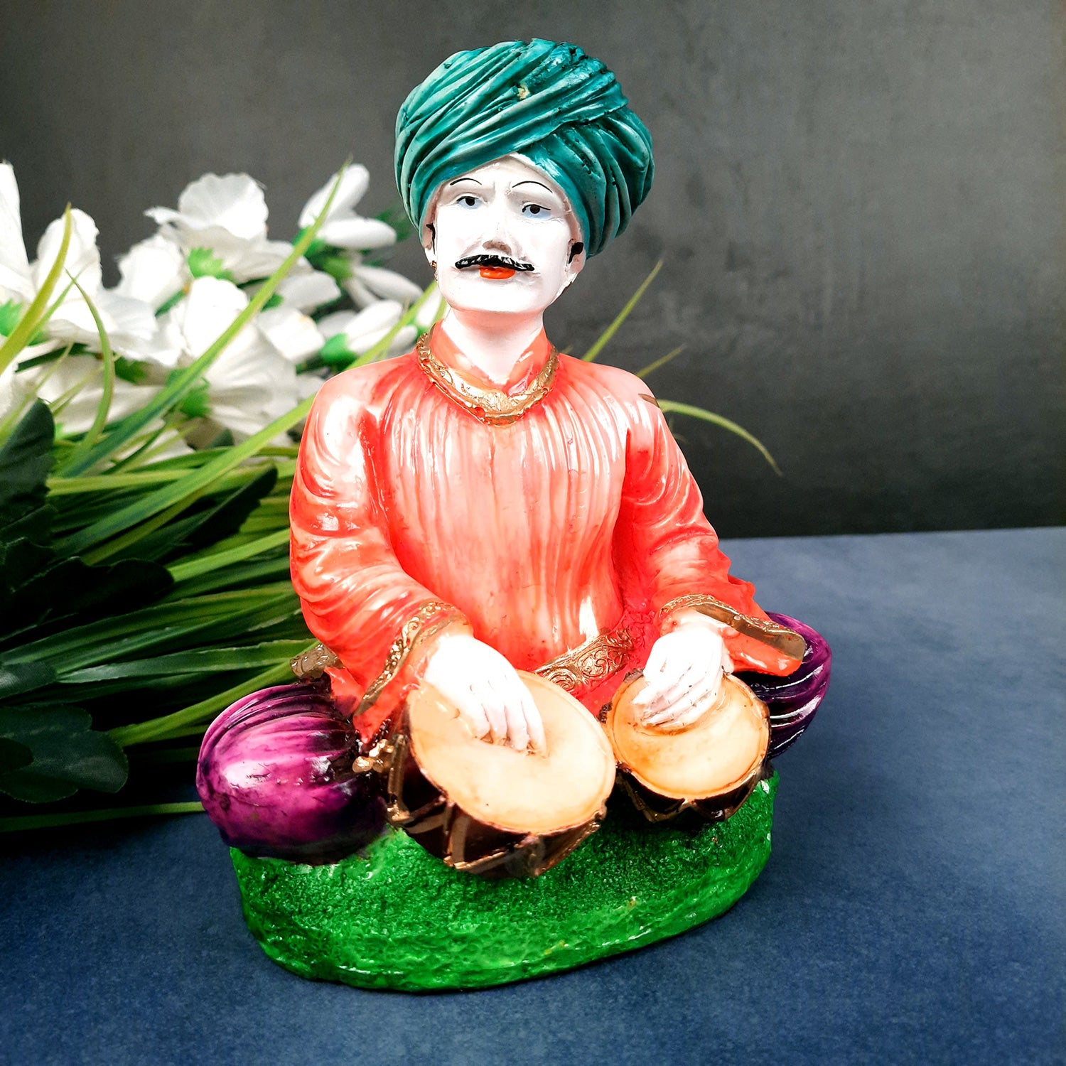 Decorative Couple Musician Showpiece - for Table & Office Decor- 8 inch- Apkamart