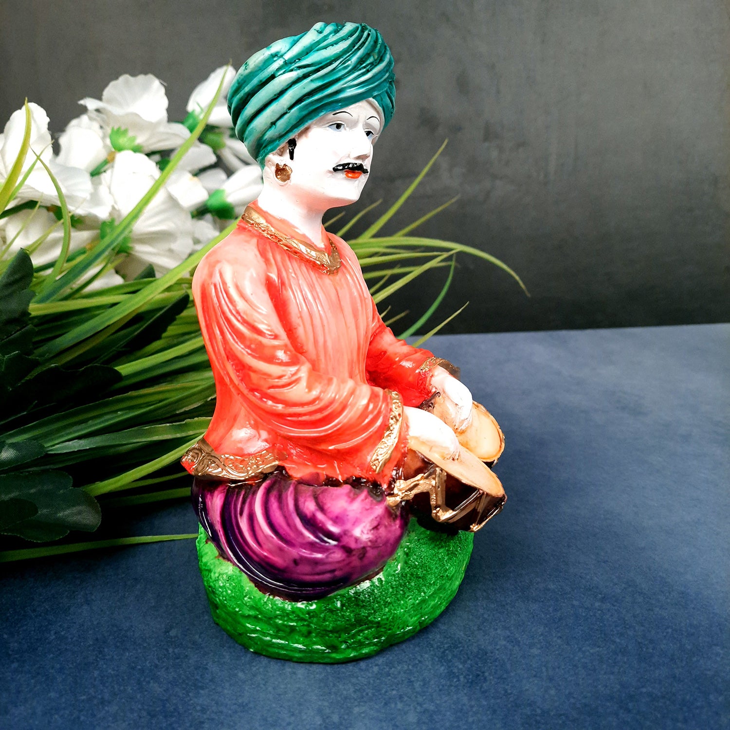 Decorative Couple Musician Showpiece - for Table & Office Decor- 8 inch- Apkamart