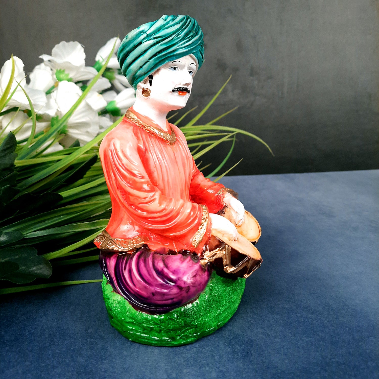 Decorative Couple Musician Showpiece - for Table & Office Decor- 8 inch- Apkamart