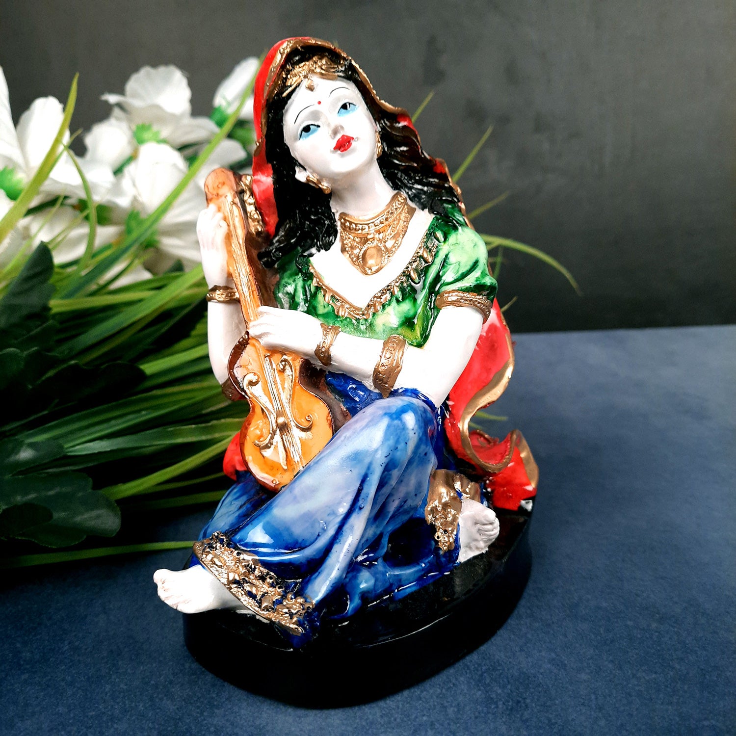 Decorative Couple Musician Showpiece - for Table & Office Decor- 8 inch- Apkamart